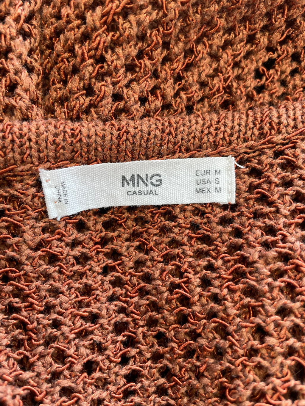 MNG Casual Häkelpullover Braun Gr. M Sehr Gut