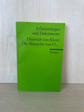 Reclam Study Edition – Heinrich von Kleist: Die Marquise von O… – Paperback, VG