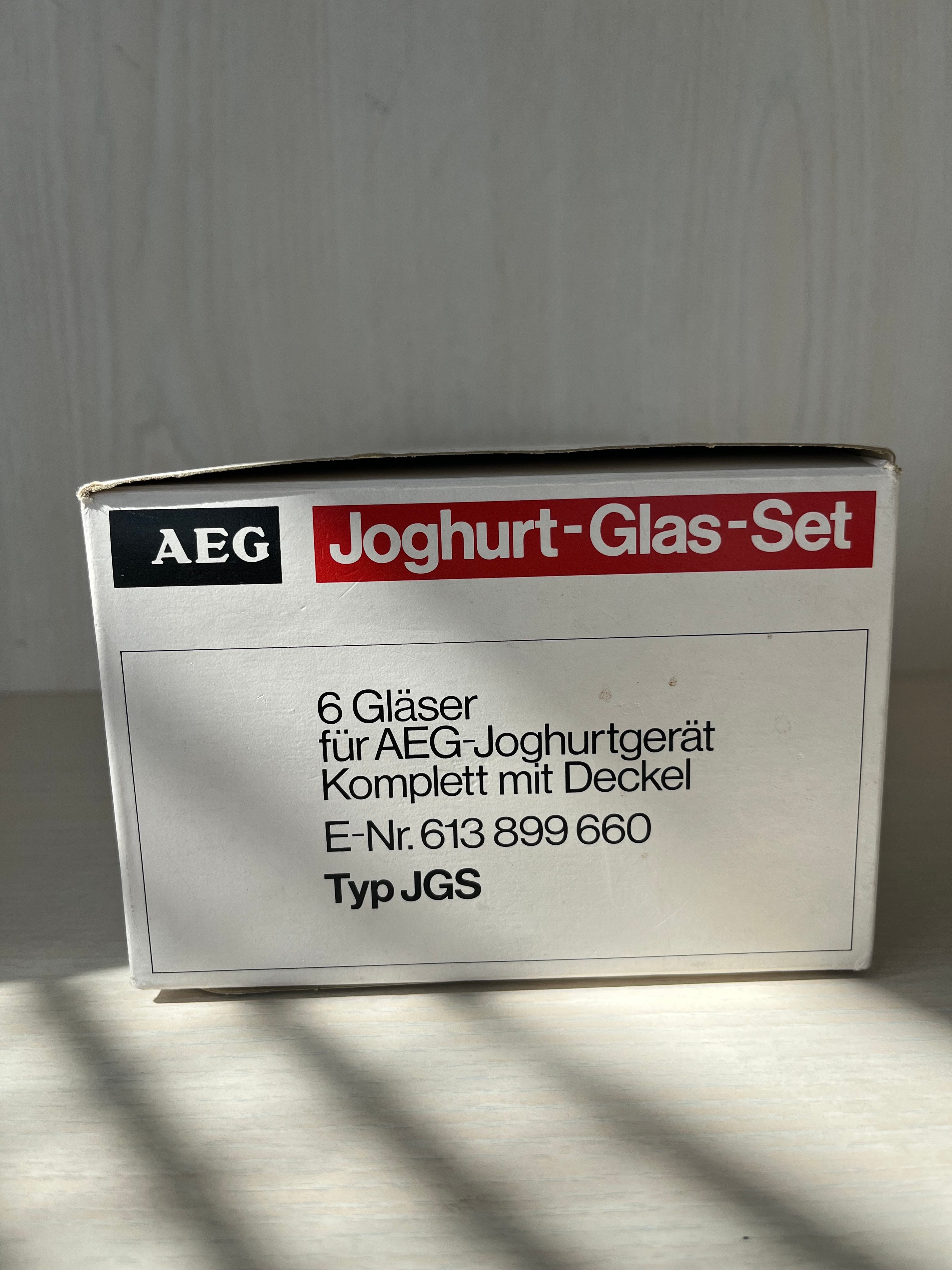 AEG Yogurt Glass Set JGS, Clear/Beige, Small, Very Good Condition
