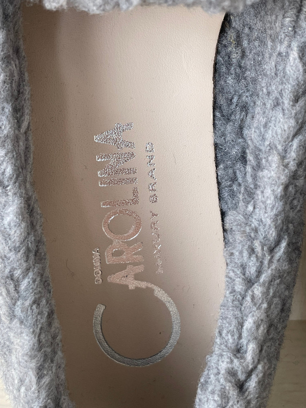 Donna Carolina Slippers Cora Grigio Grau Größe 38 Neu