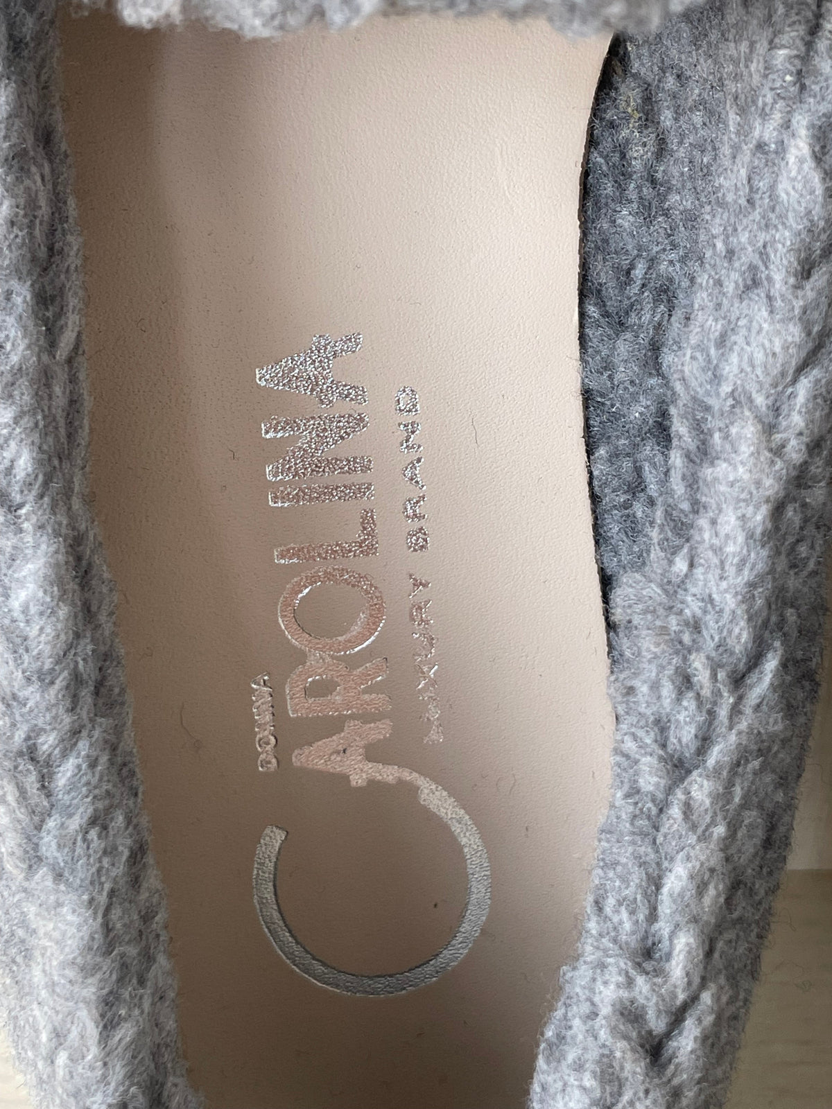 Donna Carolina Slippers Cora Grigio Grau Größe 38 Neu
