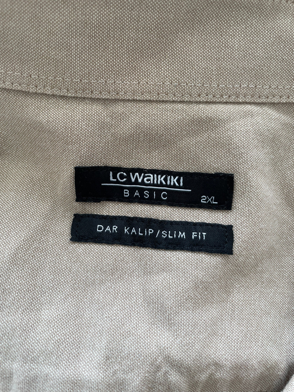 LC Waikiki Beige Slim Fit Shirt, 2XL, Very Good Condition