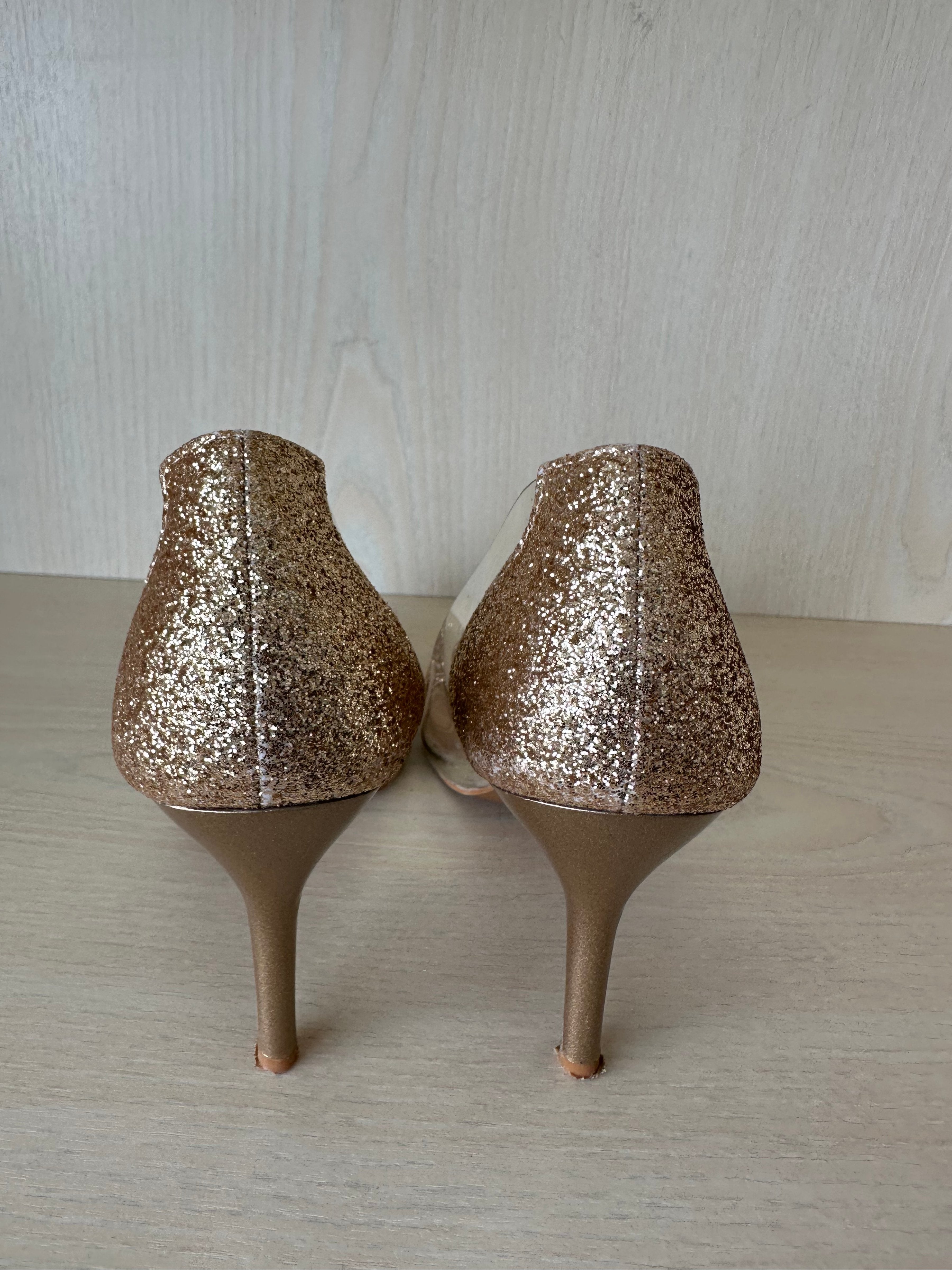 Gianvito Rossi Plexi Pumps, Gr. 36, Klar/Roségold, Sehr Guter Zustand