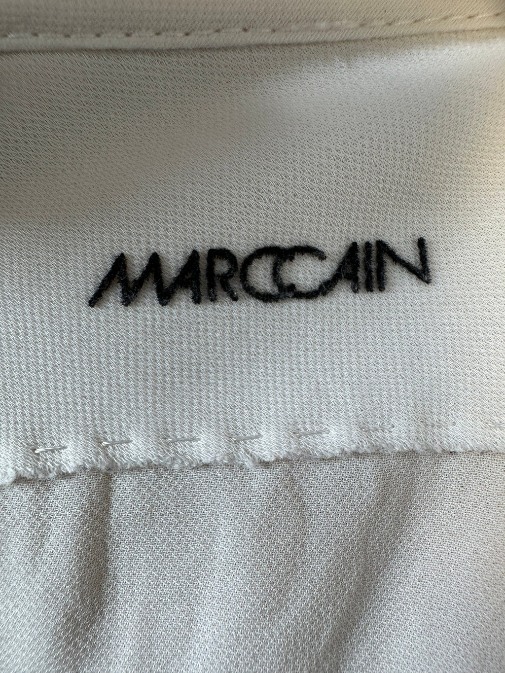 Marc Cain Sheer Long Sleeve Blouse, Ivory, Size M, Very Good Condition