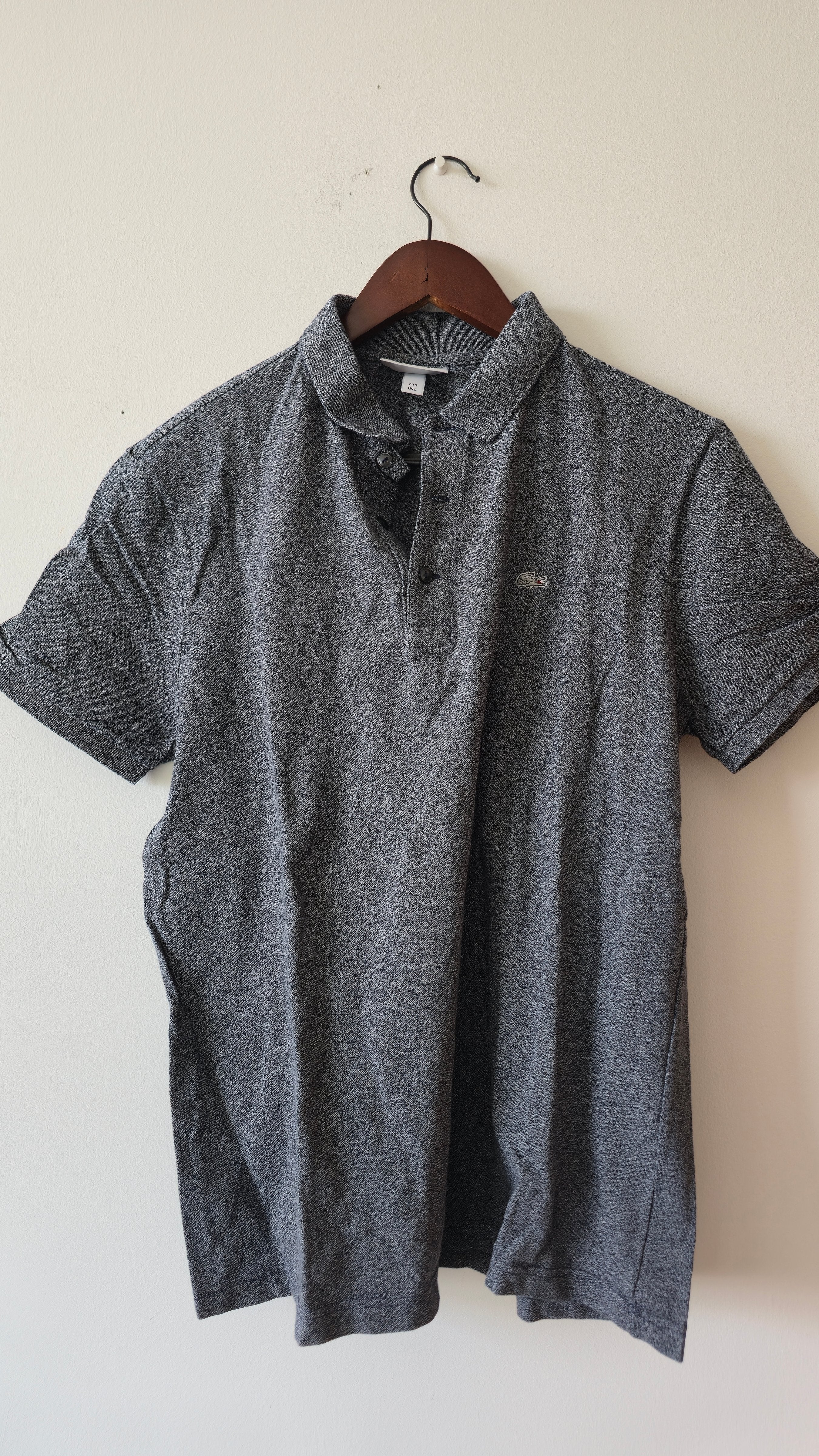Lacoste Slim Fit Polo – Men’s, US L / FR 5, Gray, Good Condition