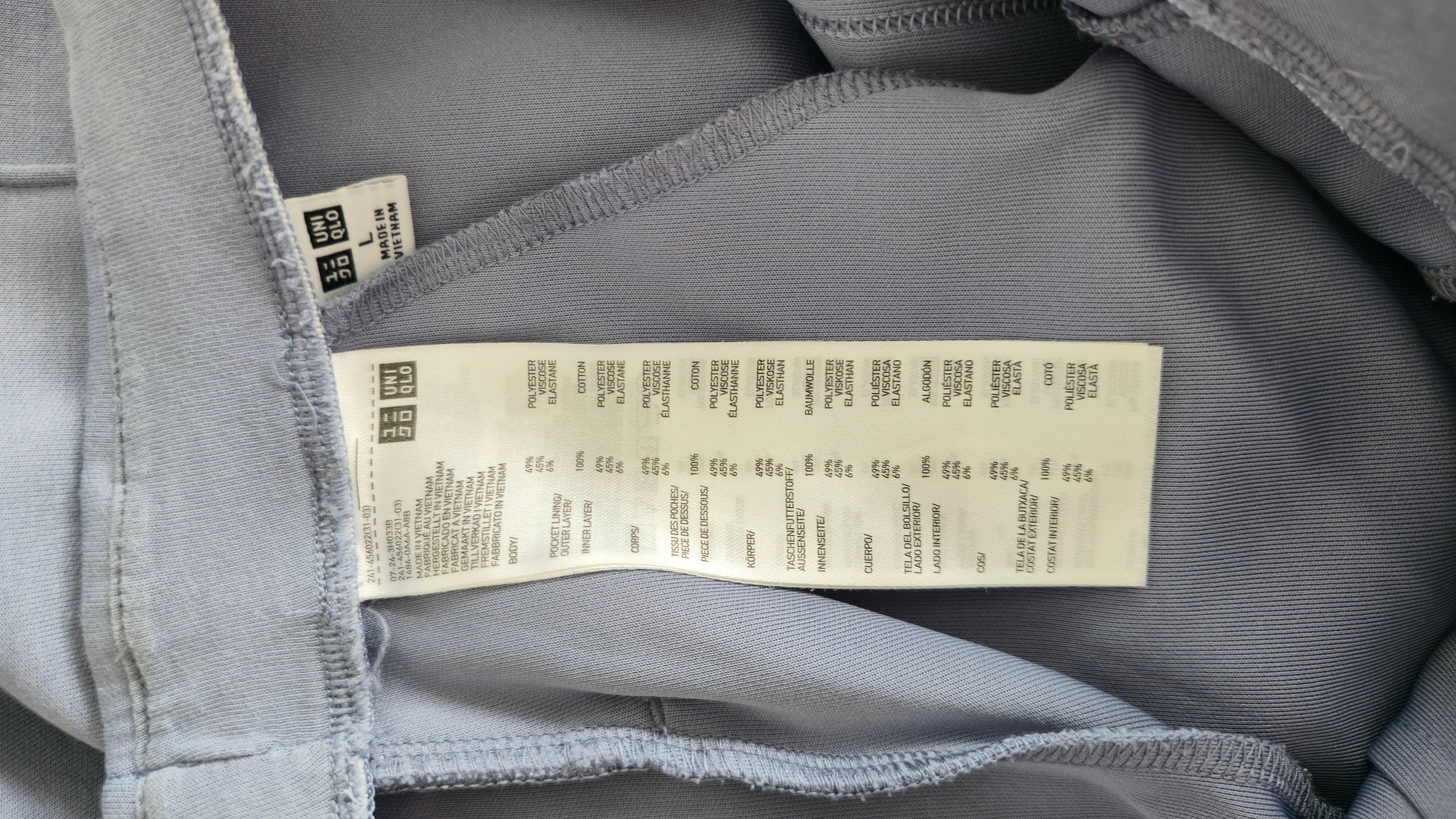 Uniqlo Damen Sateen Ankle Hose L – hellblau, guter Zustand