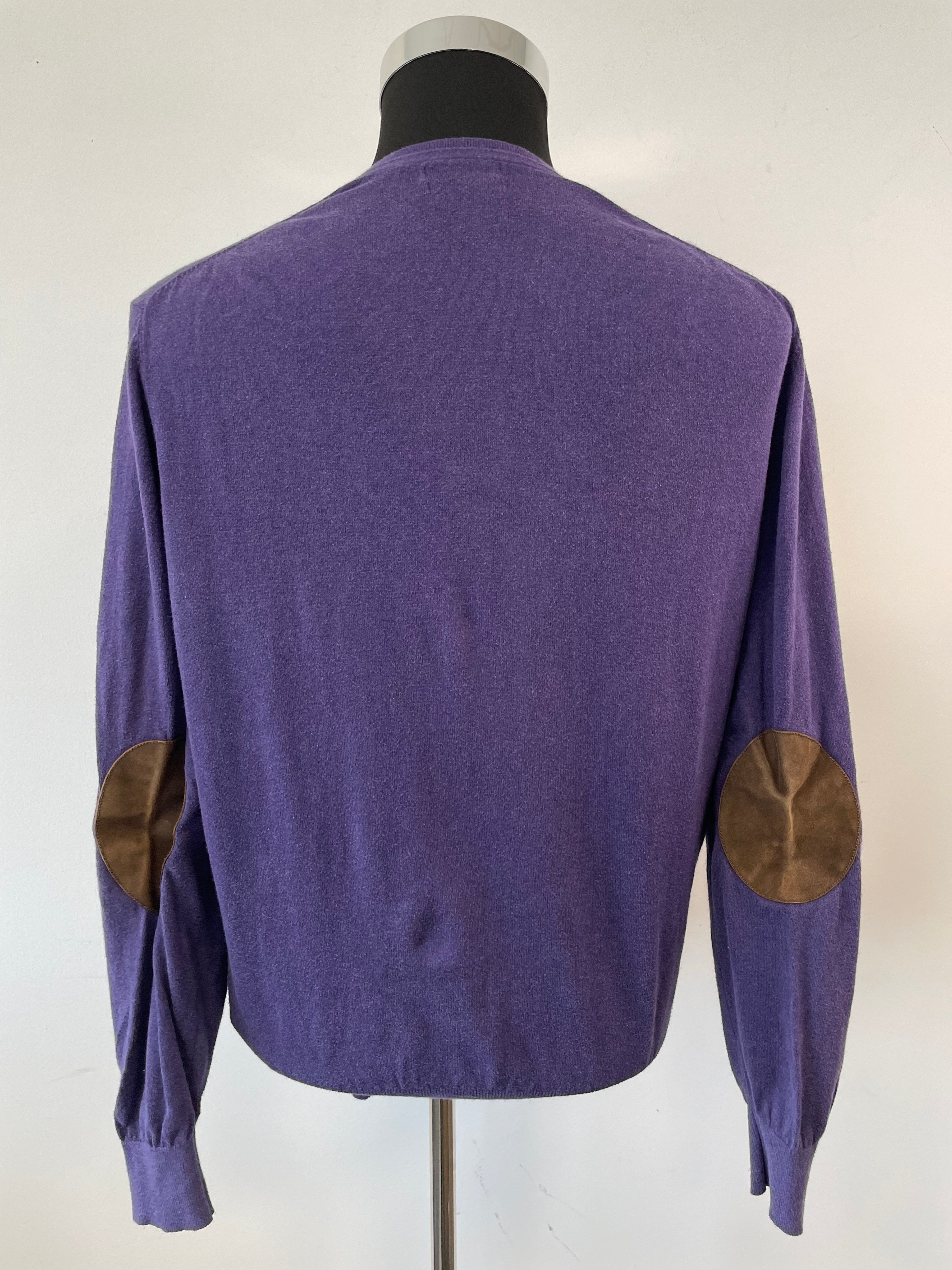 Massimo Dutti Pullover – Baumwolle-Kaschmir, Lila, Größe M, Gebraucht