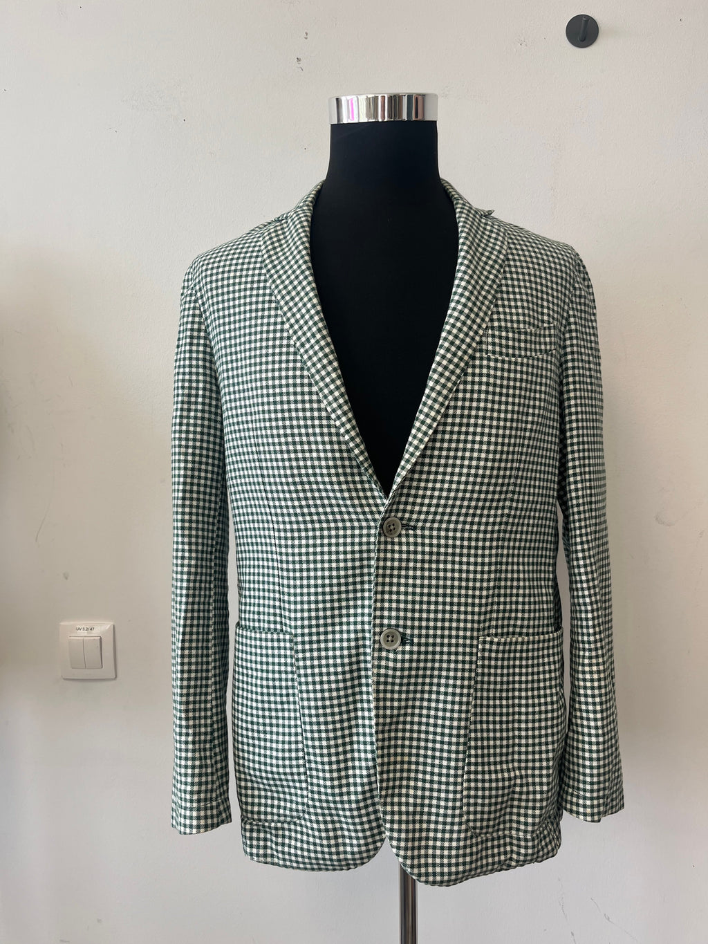 AT.P.CO Blazer S Green Plaid Cotton Good Condition