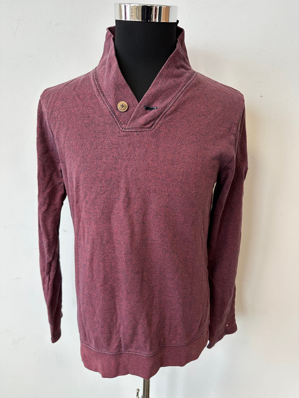 Dickies Men's Burgundy Medium Button-Up Shirt - Good Condition