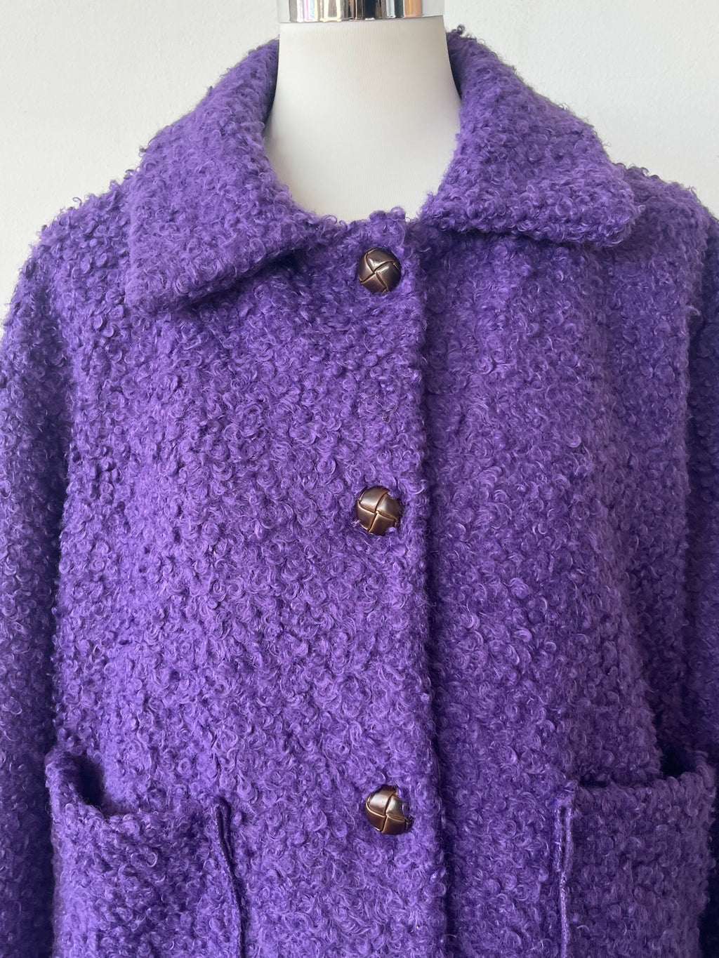 Zeta Otto Studio Bouclé Wolljacke Lila Gr. M Sehr Gut