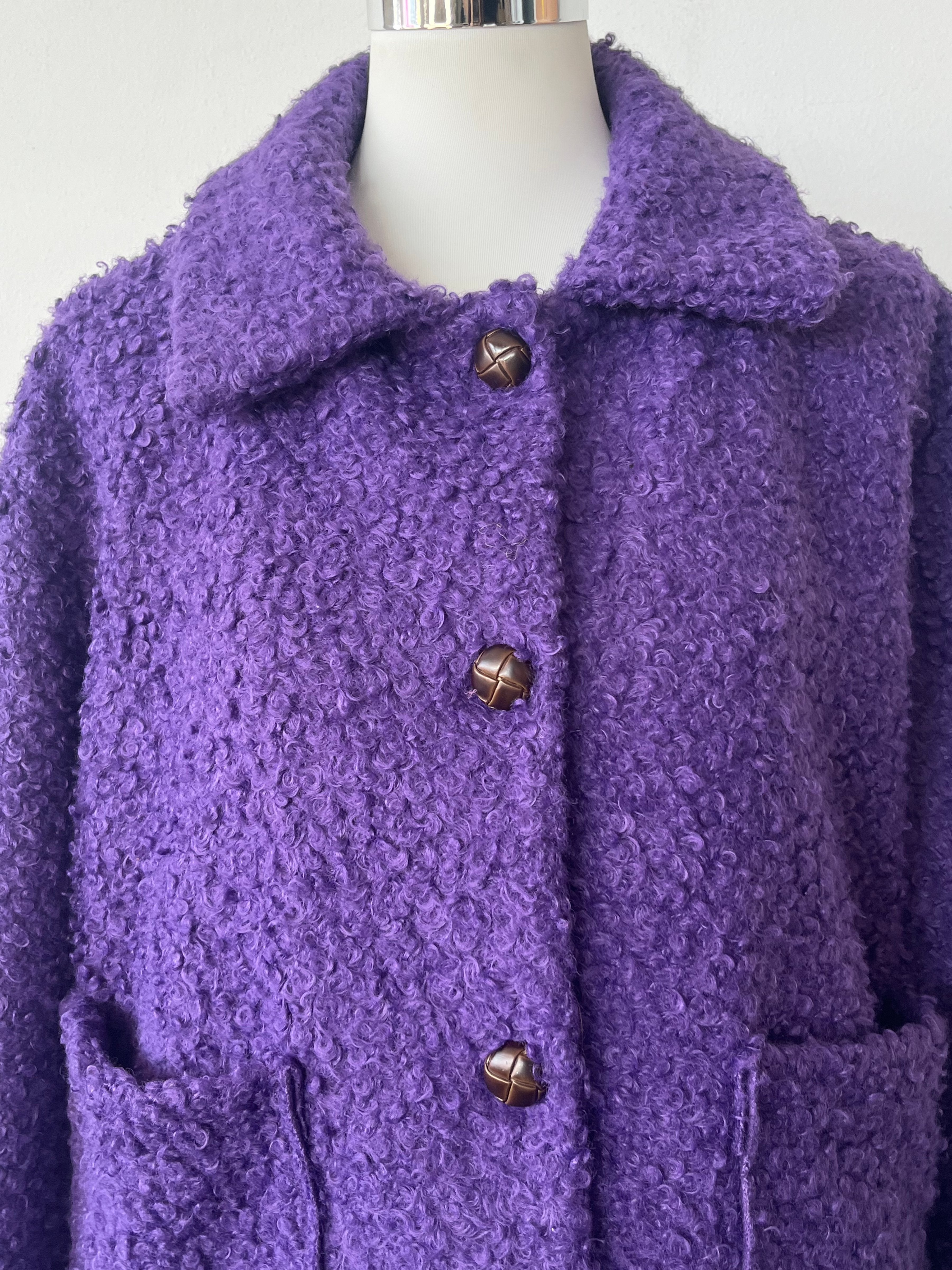 Zeta Otto Studio Bouclé Wolljacke Lila Gr. M Sehr Gut