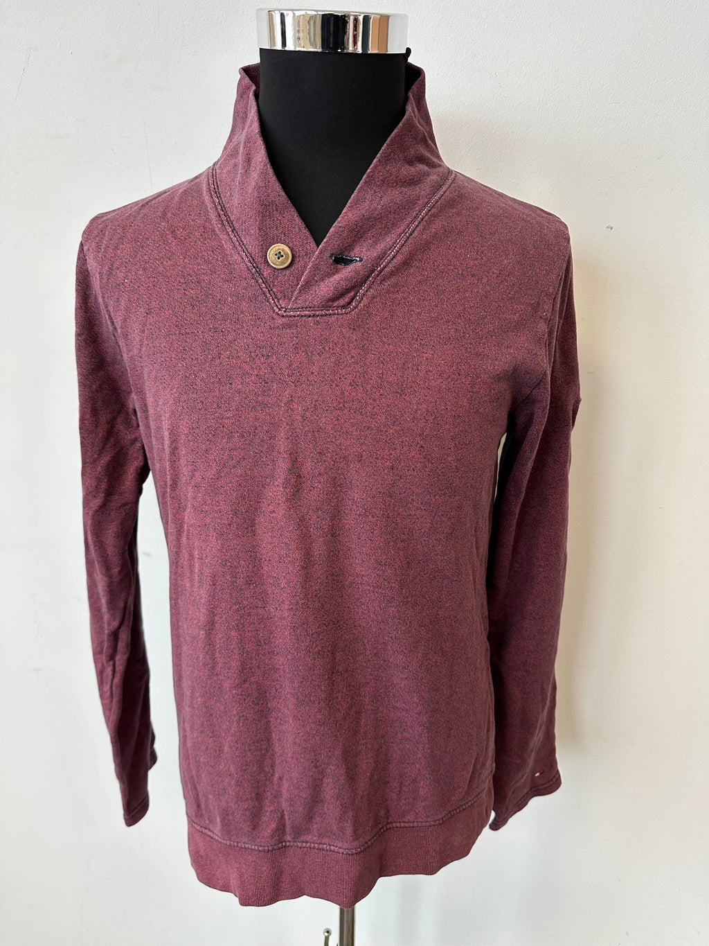Dickies Men's Burgundy Medium Button-Up Shirt - Good Condition