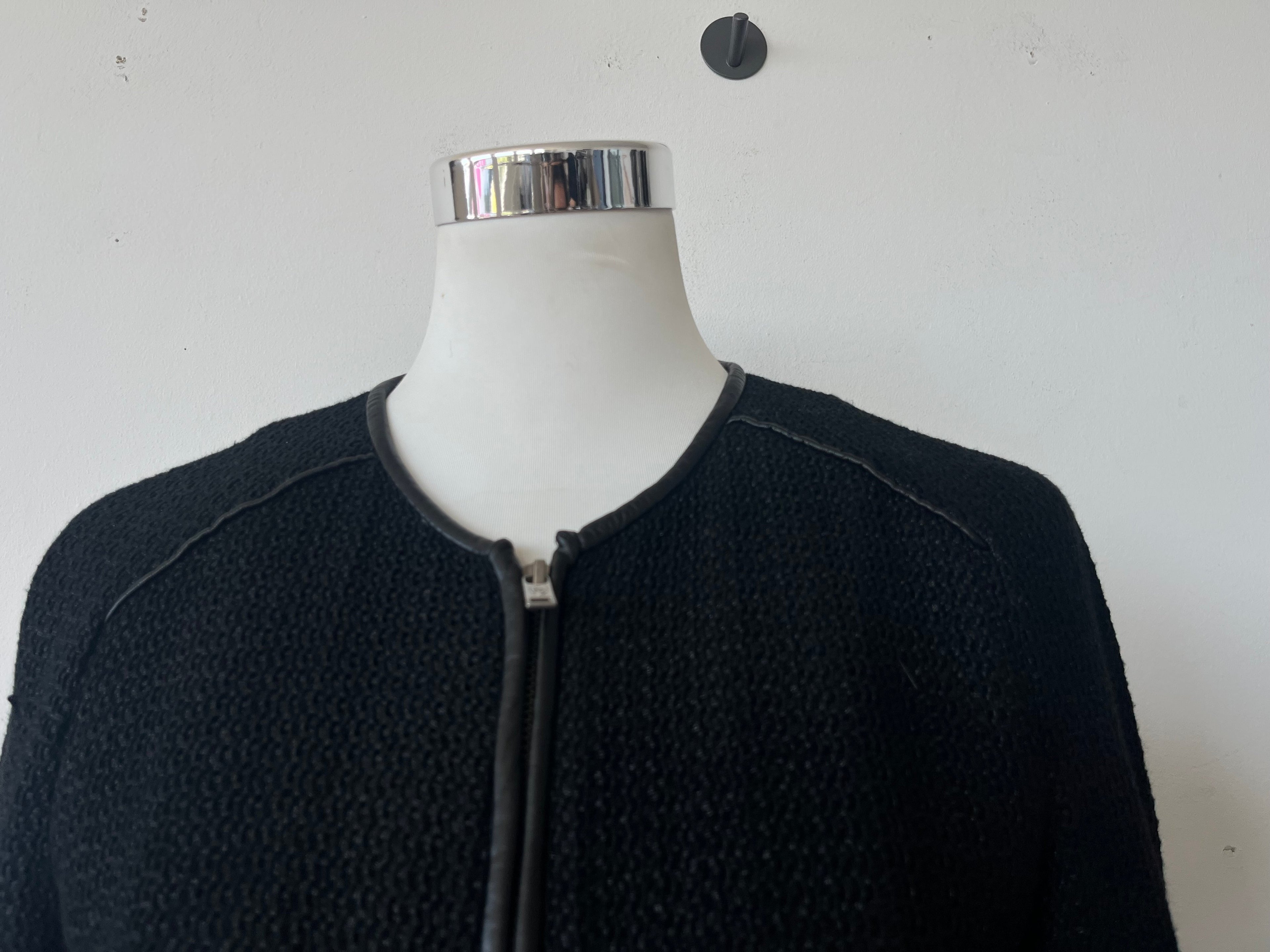 Massimo Dutti Black Textured Jacket, Medium, Very Good Condition
