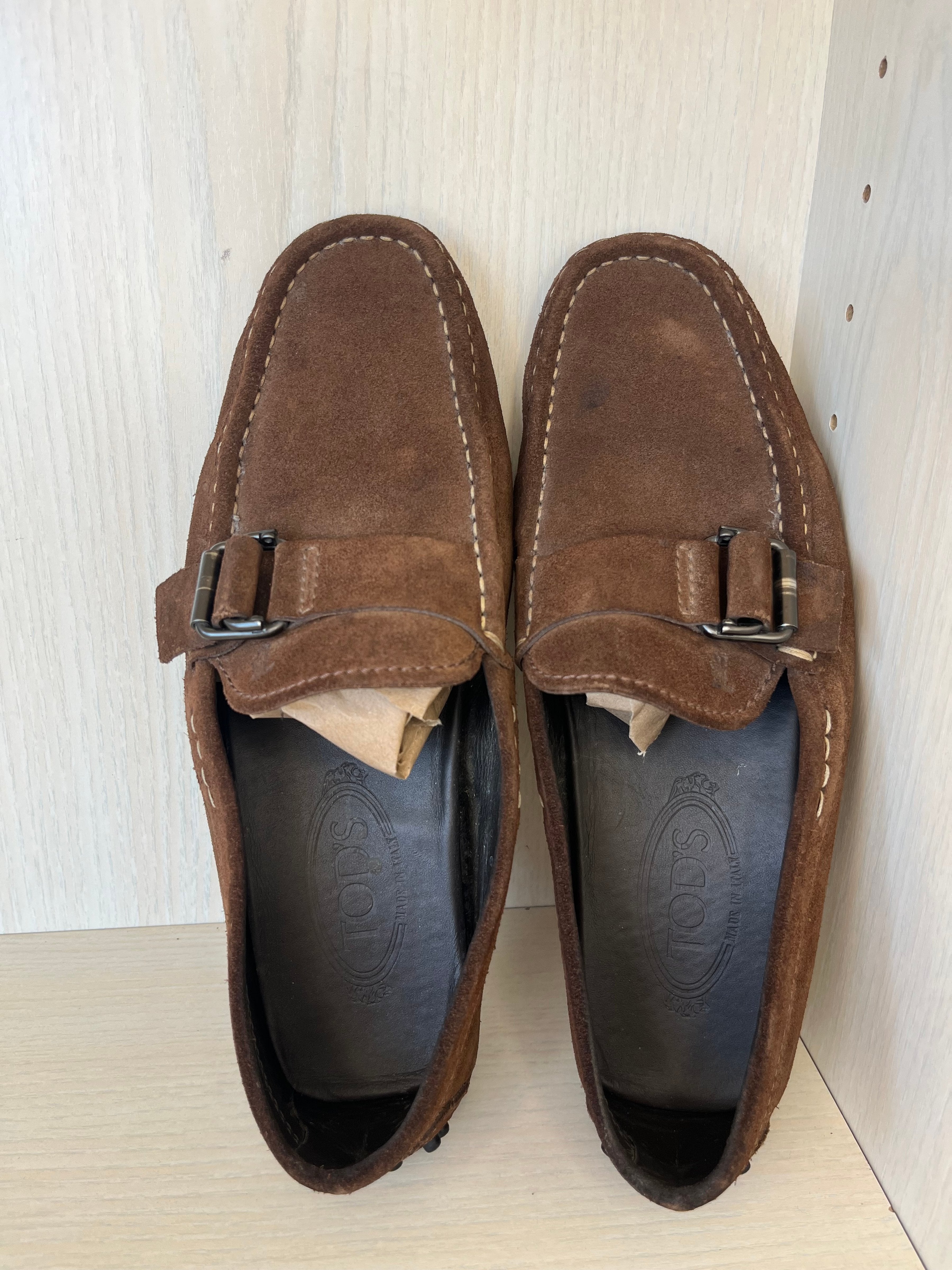 Tod's Gommino Suede Driving Loafers Dark Brown 42 EU Good Condition