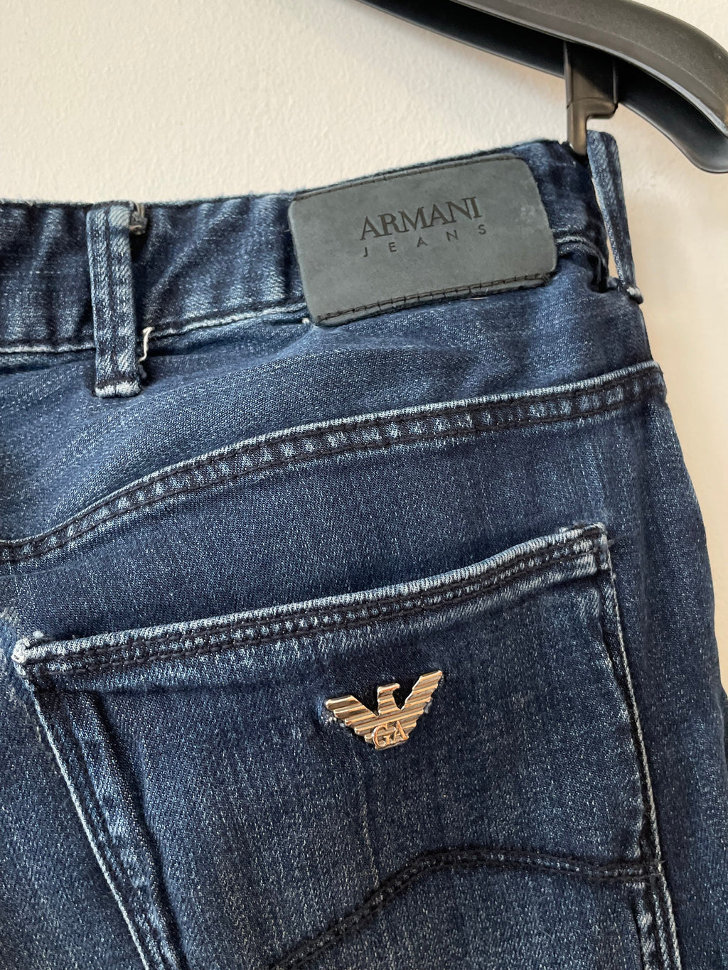 Giorgio Armani Herren Jeans – Classic Straight, Baumwollmix, W33, Defekt