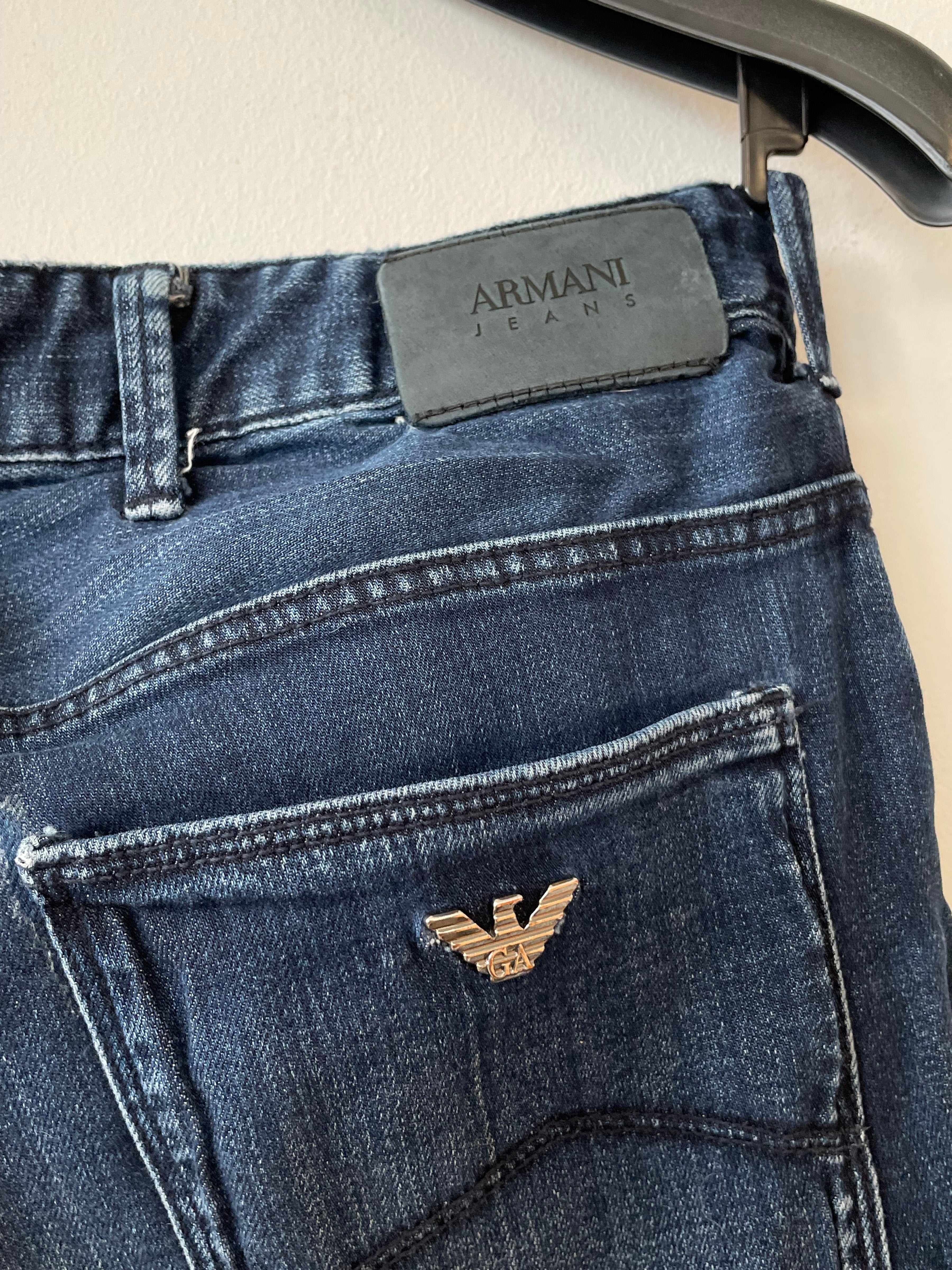 Giorgio Armani Herren Jeans – Classic Straight, Baumwollmix, W33, Defekt