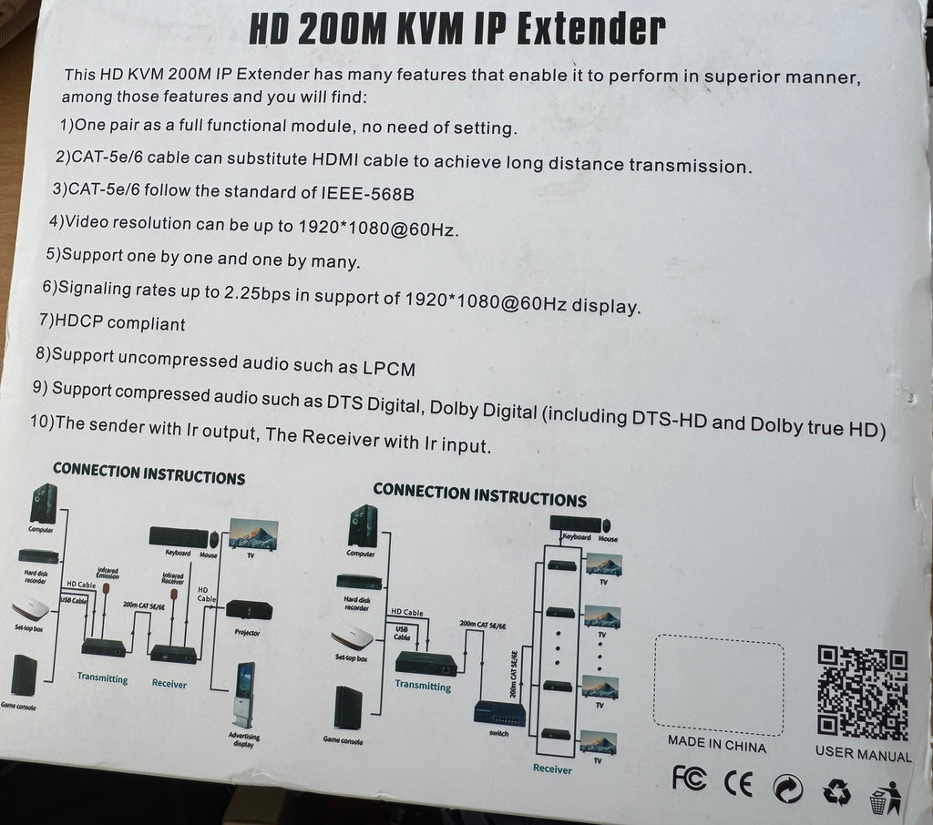 JOOAN HD 200M KVM IP Extender Schwarz Sehr Gut