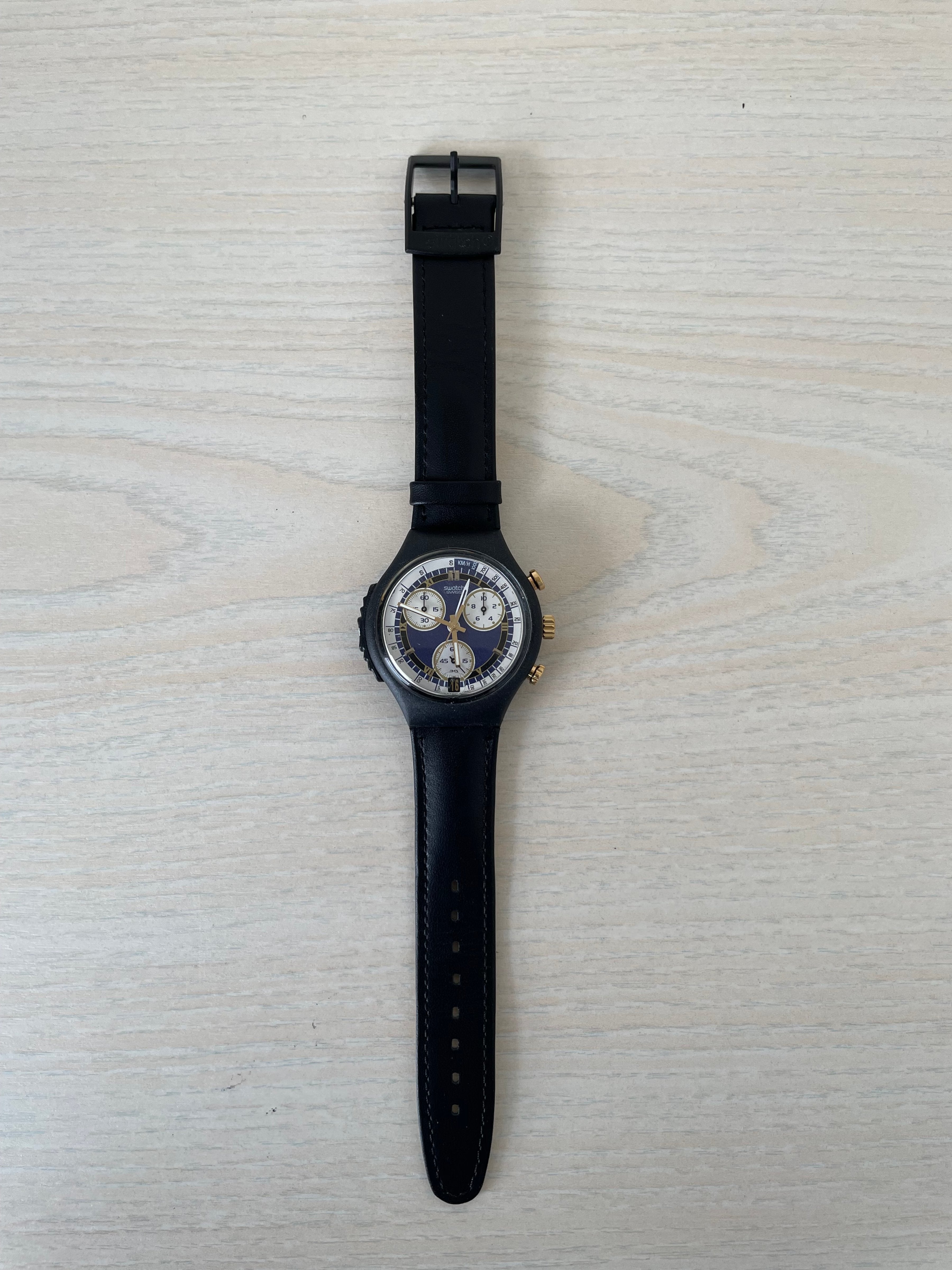 Swatch Uhr Blue Ring SOB405, Blau, Sehr Gut, 23,5 cm, 3,6 cm, Quarz