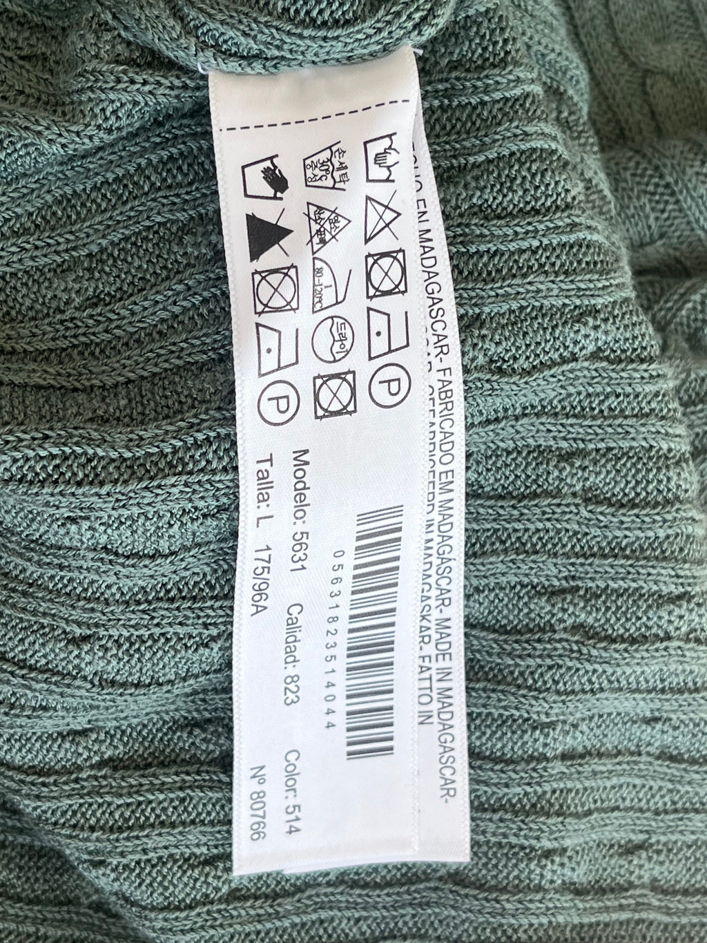 Massimo Dutti Grüner V-Ausschnitt Pullover, Größe L, Wie Neu