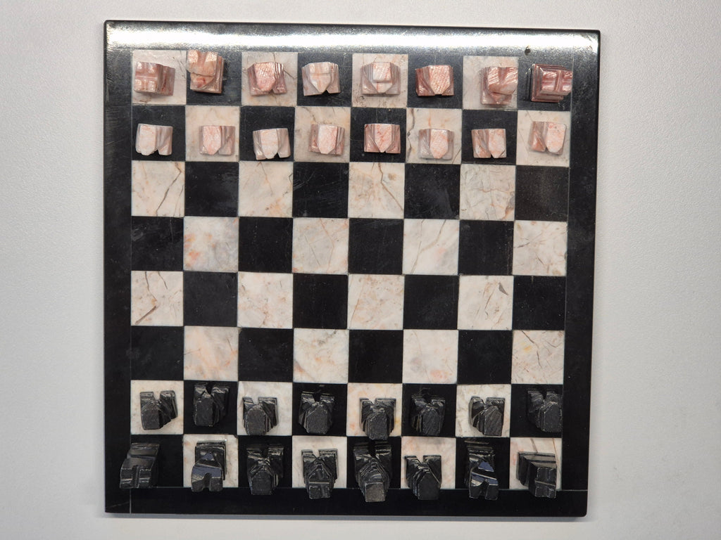 Vintage Mexikanisches Onyx-Marmor-Schachset, Zustand: Gut
