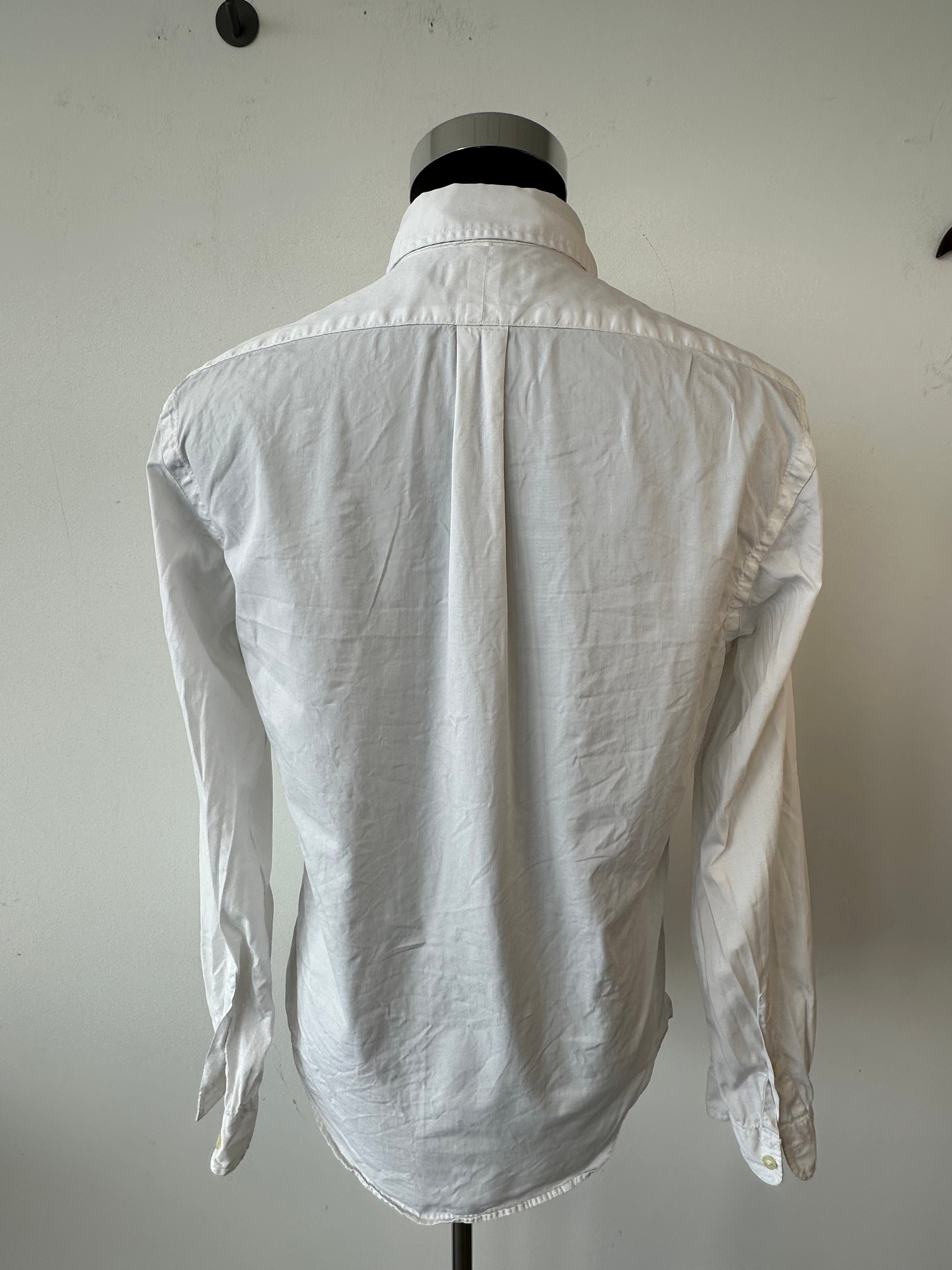 Ralph Lauren White Shirt Slim Fit Featherweight Twill Medium - Holes on Sleeve