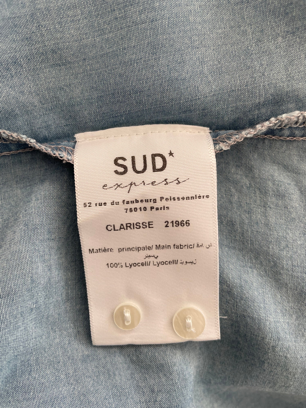 Sud Express Damen Hemd Hellblau Denim/Chambray Größe M Sehr Gut