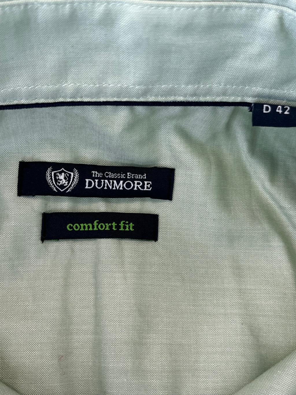 Dunmore Comfort Fit Hemd D42 Salbeigrün 100% Baumwolle Sehr Gut