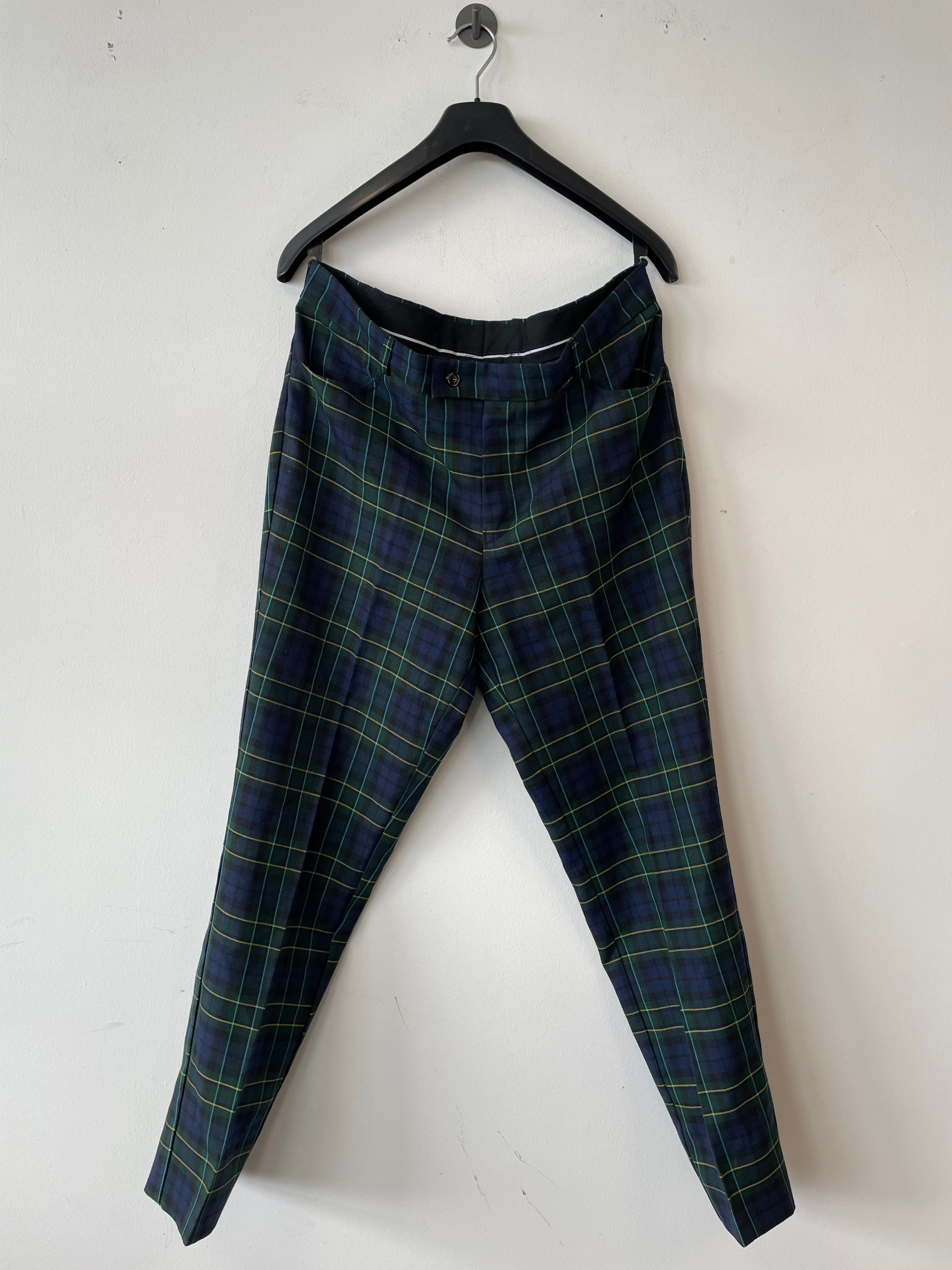 Rowing Blazers Herren Wollhose Tartan Gordon Modern M Grün-Blau Sehr Gut