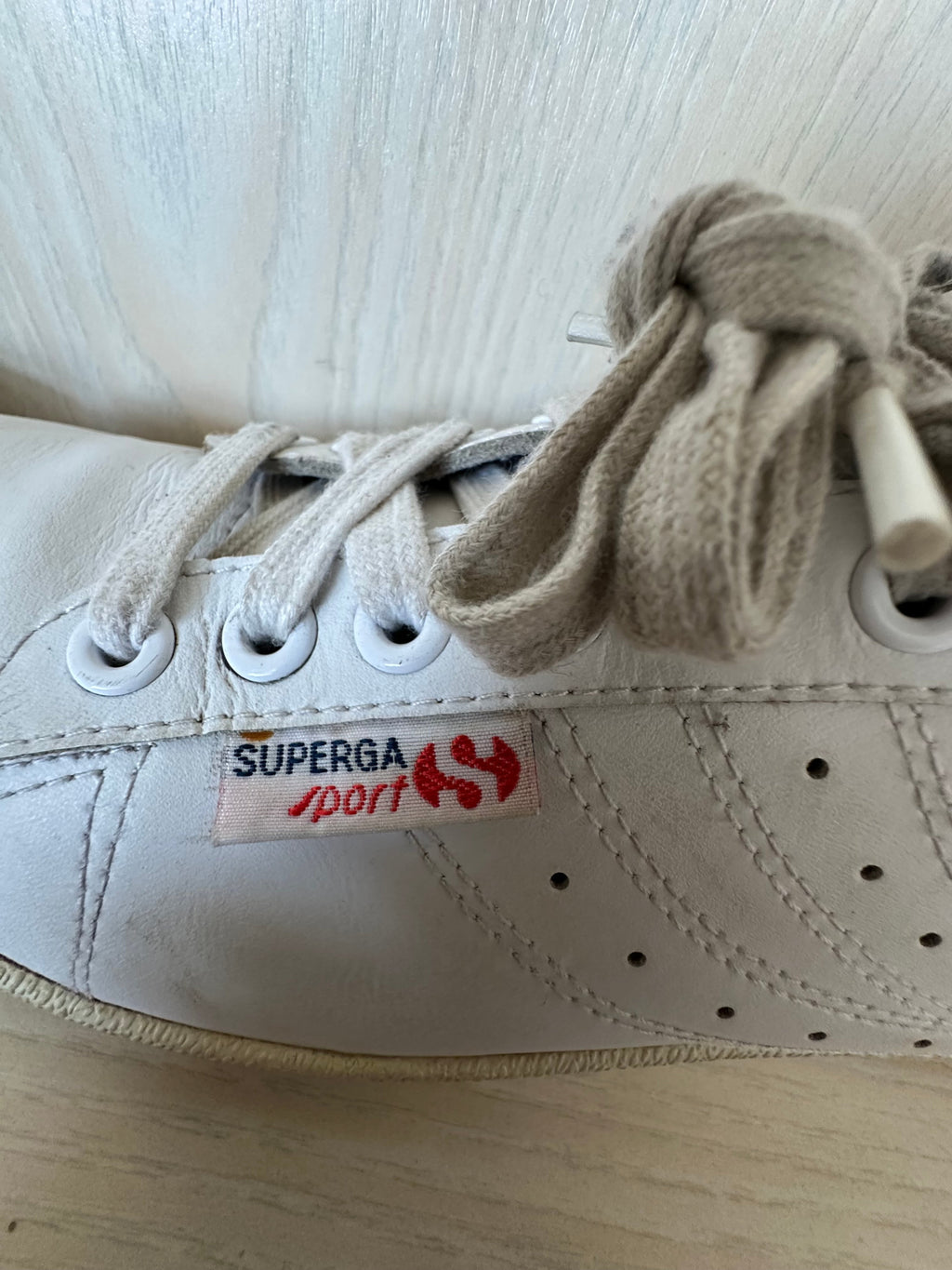 Superga Sport „Lendl Competition“ Vintage-Sneaker – Leder, Weiß/Rot/Blau, EU 39
