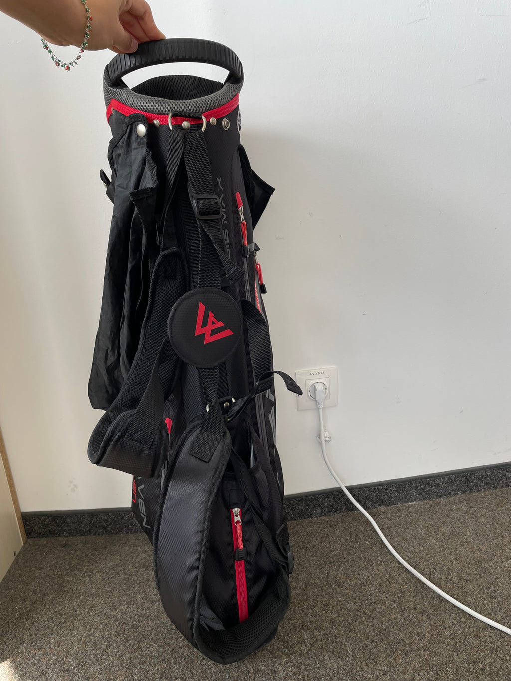 Big Max Golfbag Heaven Seven G, Schwarz/Rot, Sehr Gut, Höhe 87 cm