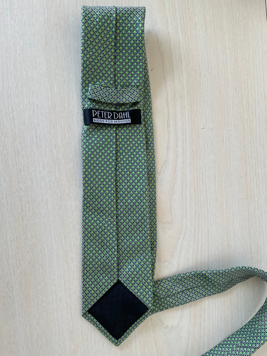 Peter Dahl Men's Green Silk Tie - Very Good Condition