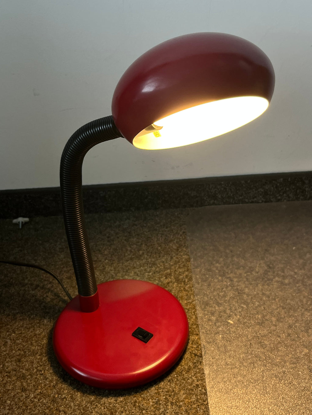 Vintage Red Schmidt Gooseneck Desk Lamp, Normal Use Condition