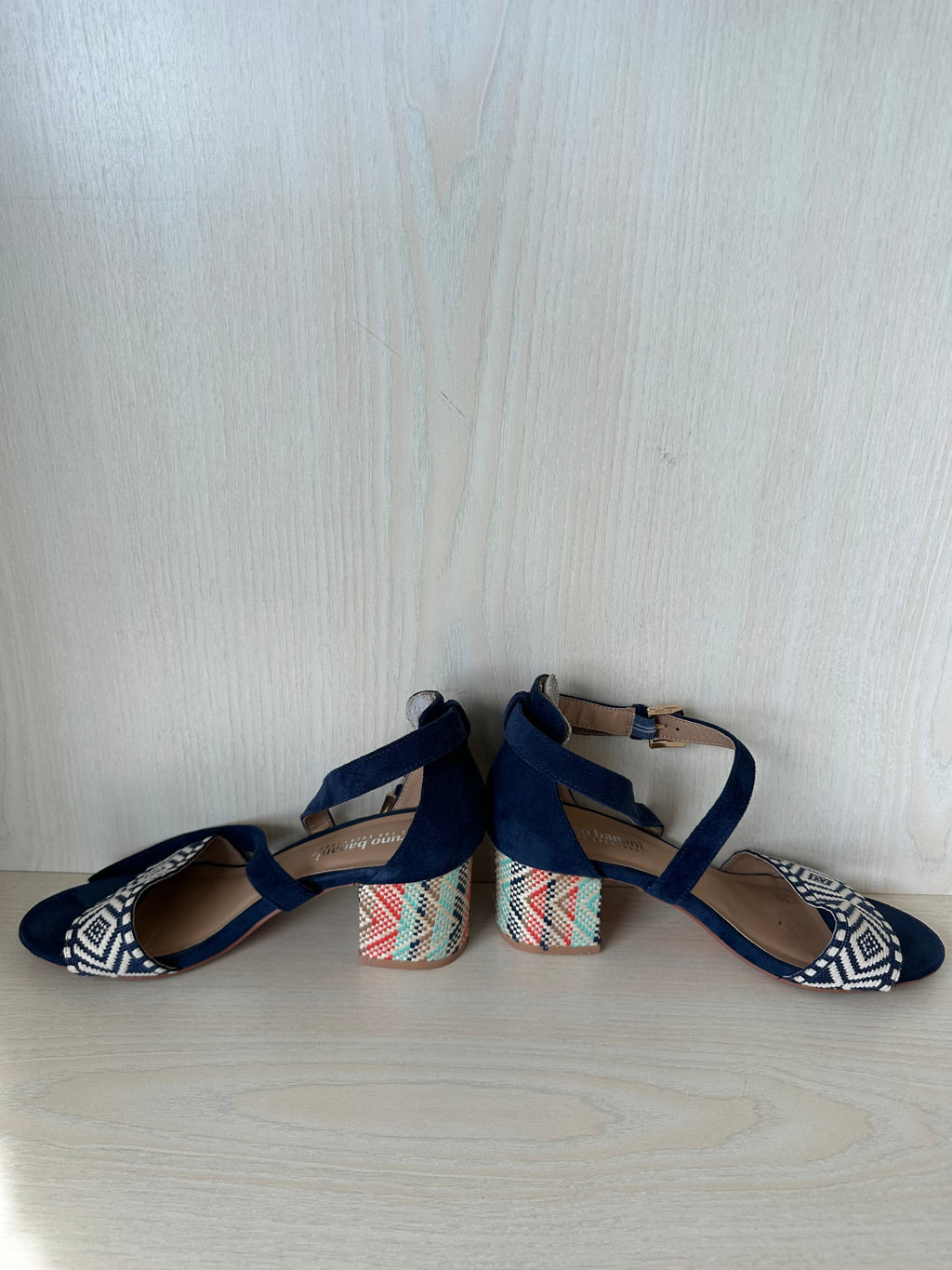 Bruno Banani Block Heel Sandalen, Navy Blau, Gr. 37, Sehr Gut