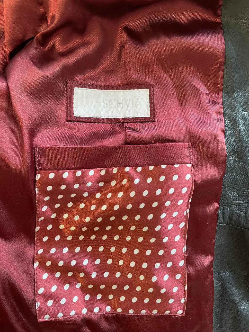 Schyia gesteppte Leder-Bikerjacke, Schwarz, Größe ?, Sehr Gut