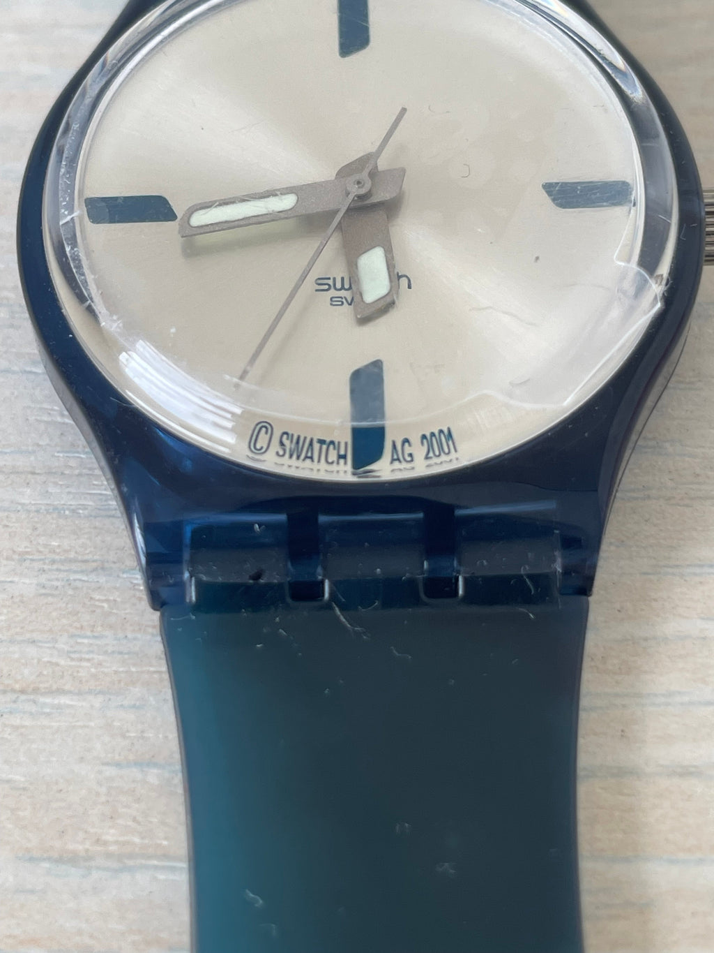 Swatch Uhr Blue Rebel, 41mm, Blau, Sehr Gut
