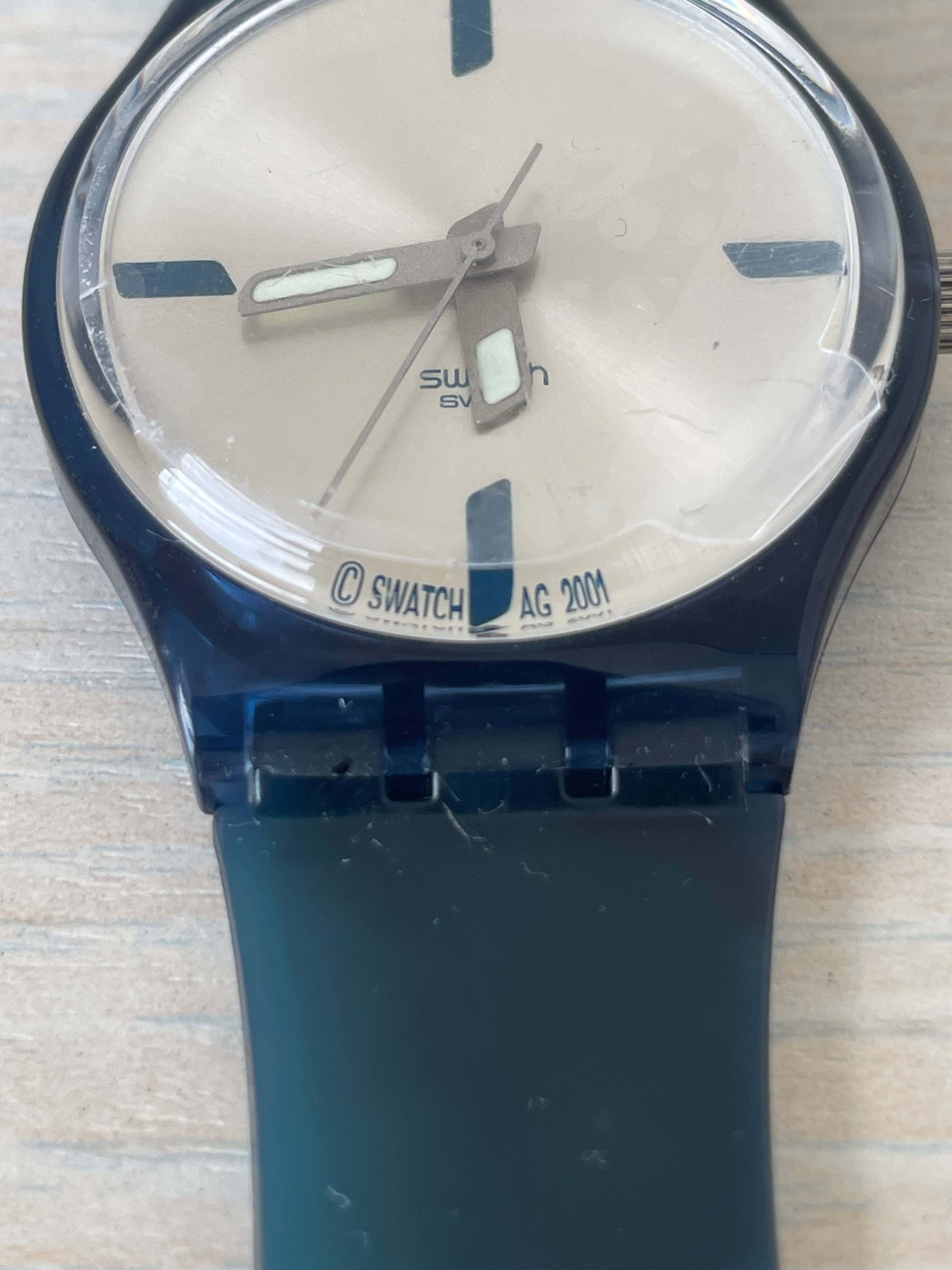 Swatch Uhr Blue Rebel, 41mm, Blau, Sehr Gut