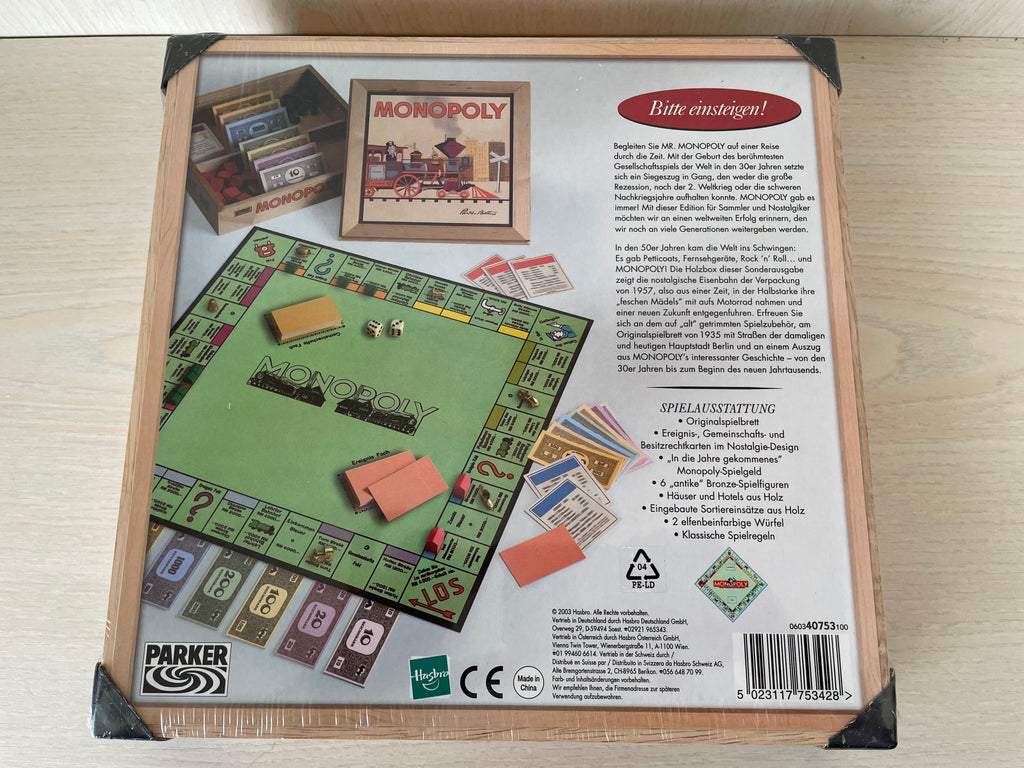 Parker Brothers Monopoly Nostalgie Edition, Neu, 26.5x26.5 cm Box