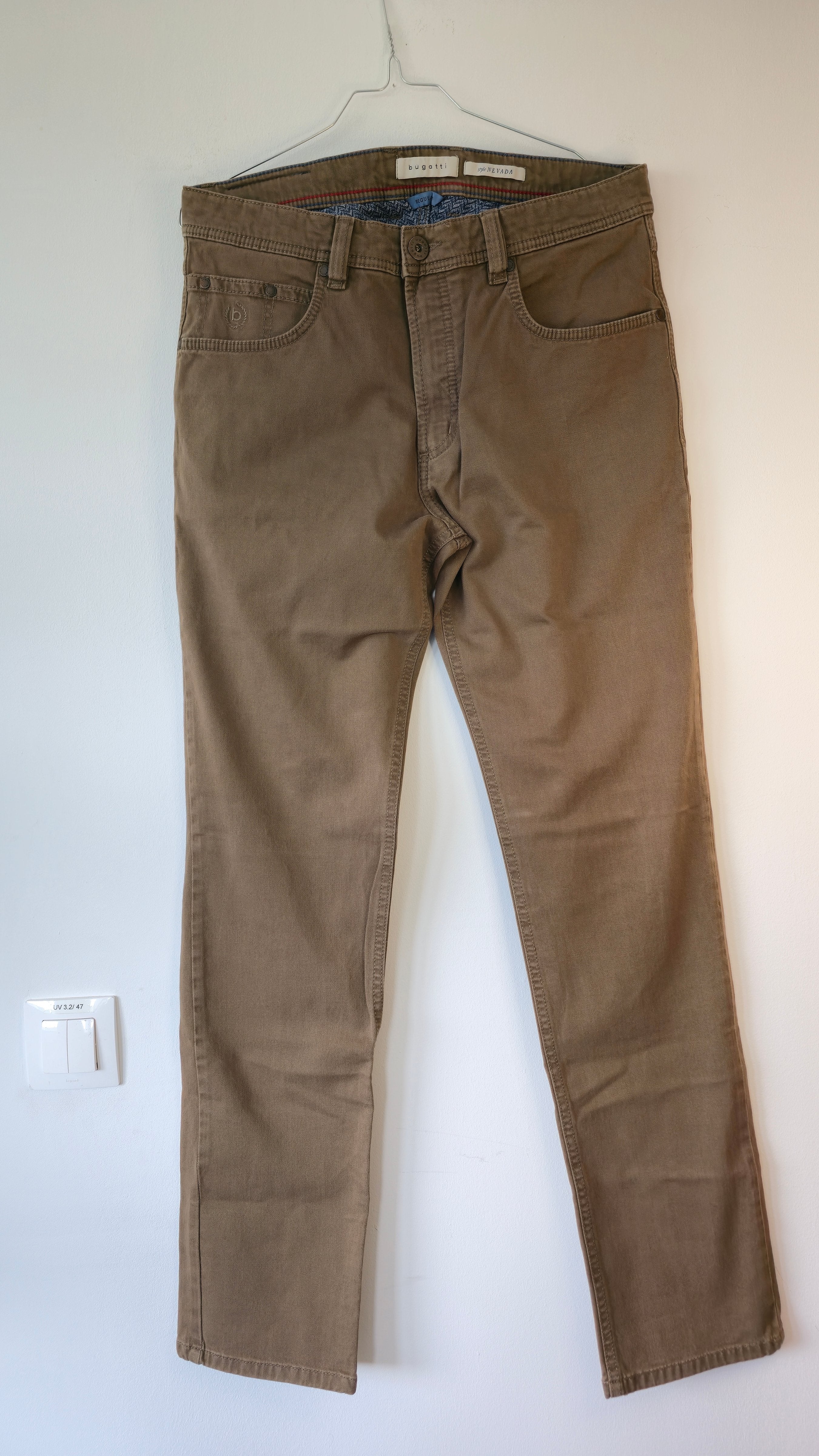 Bugatti Nevada Men’s Chinos – Brown, Stretch Twill, Very Good Condition
