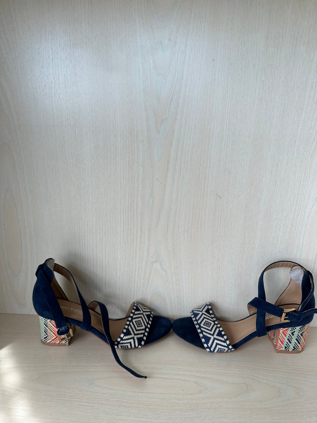 Bruno Banani Block Heel Sandalen, Navy Blau, Gr. 37, Sehr Gut
