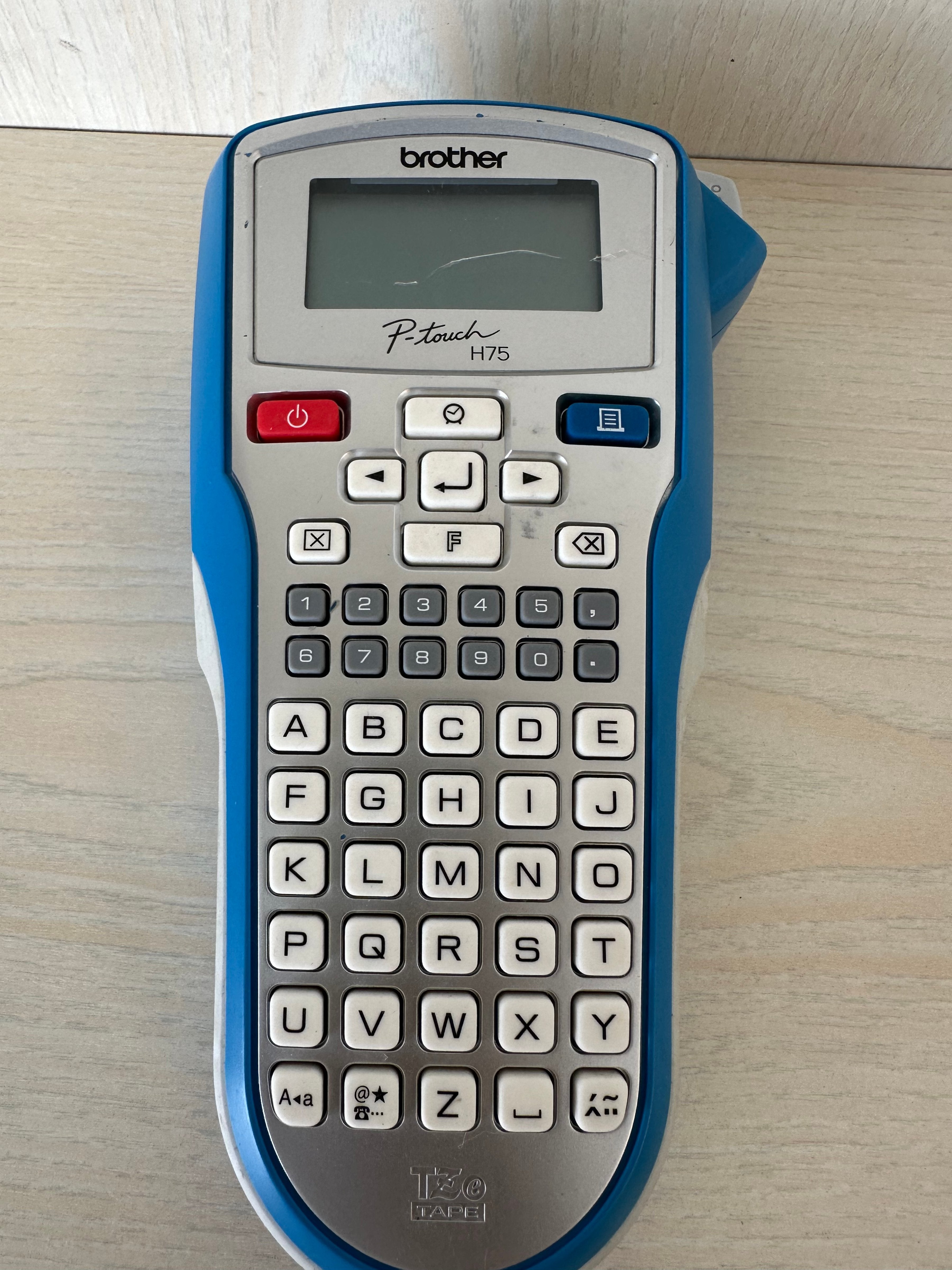 Brother PT-H75 Label Maker – Handheld, Plastic, Blue/White, Good Condition
