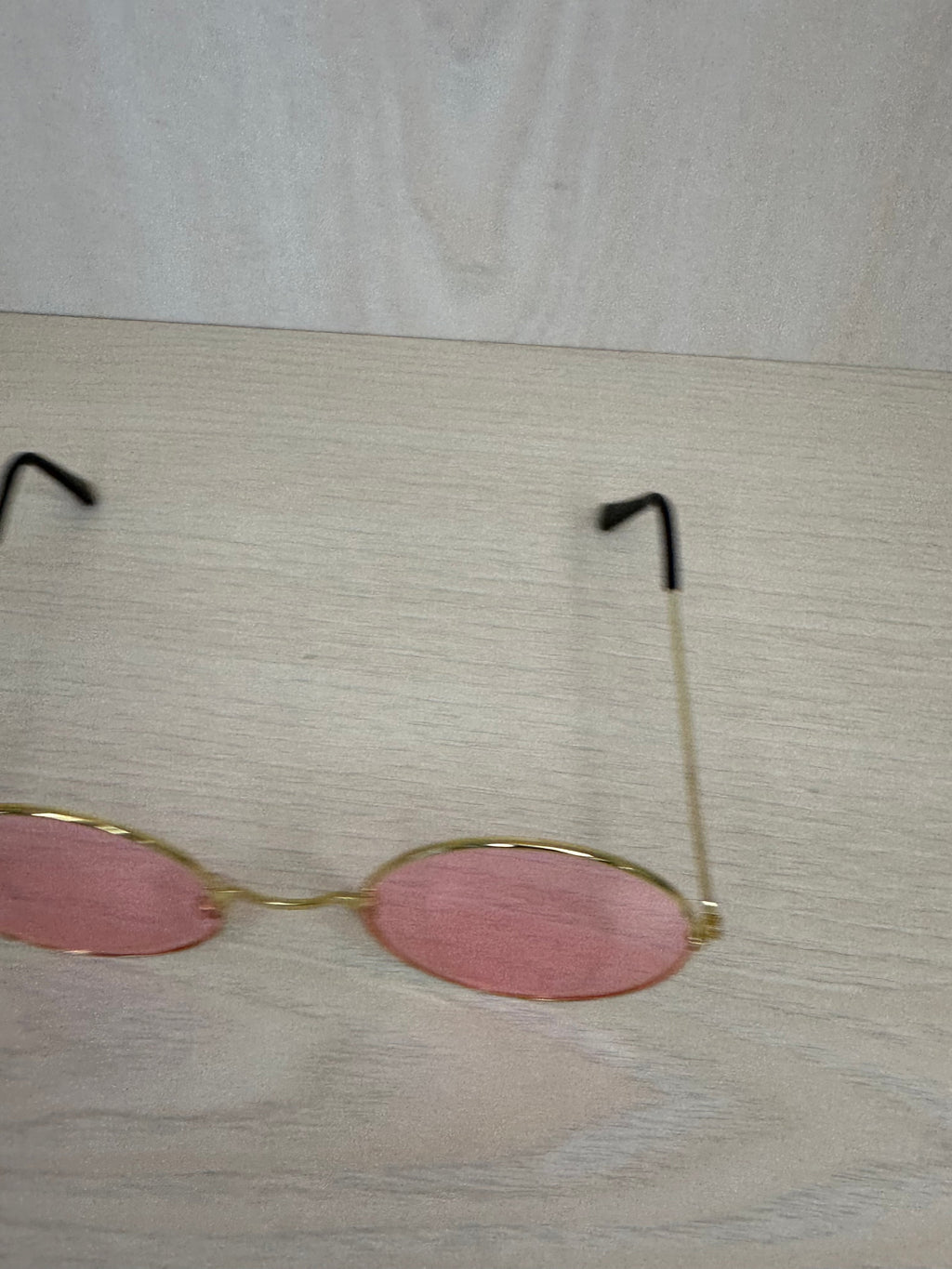Vintage-Runde Sonnenbrille, Pink/Gold, Unisex, Guter Zustand, Linse 5 cm