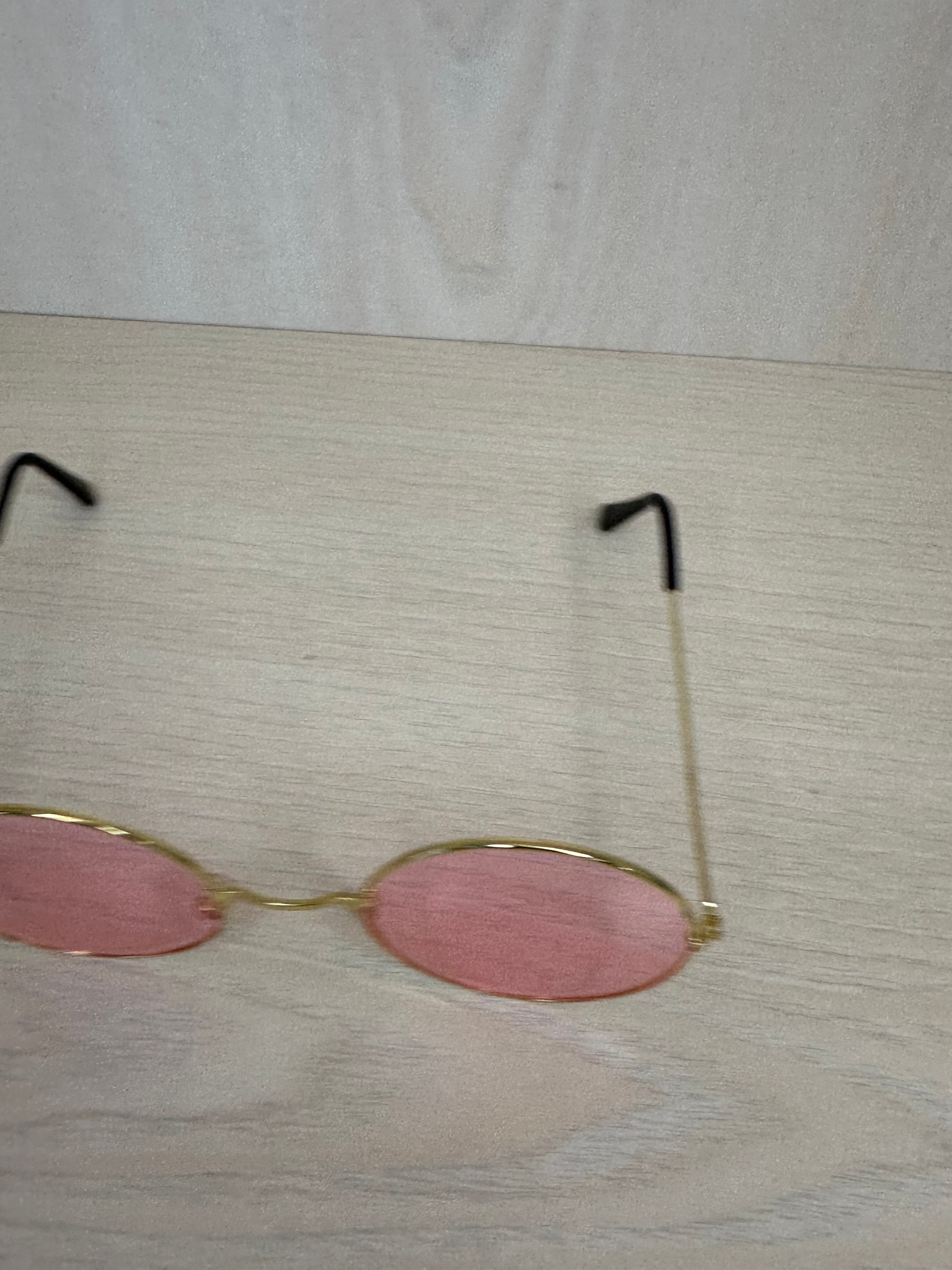 Vintage-Runde Sonnenbrille, Pink/Gold, Unisex, Guter Zustand, Linse 5 cm