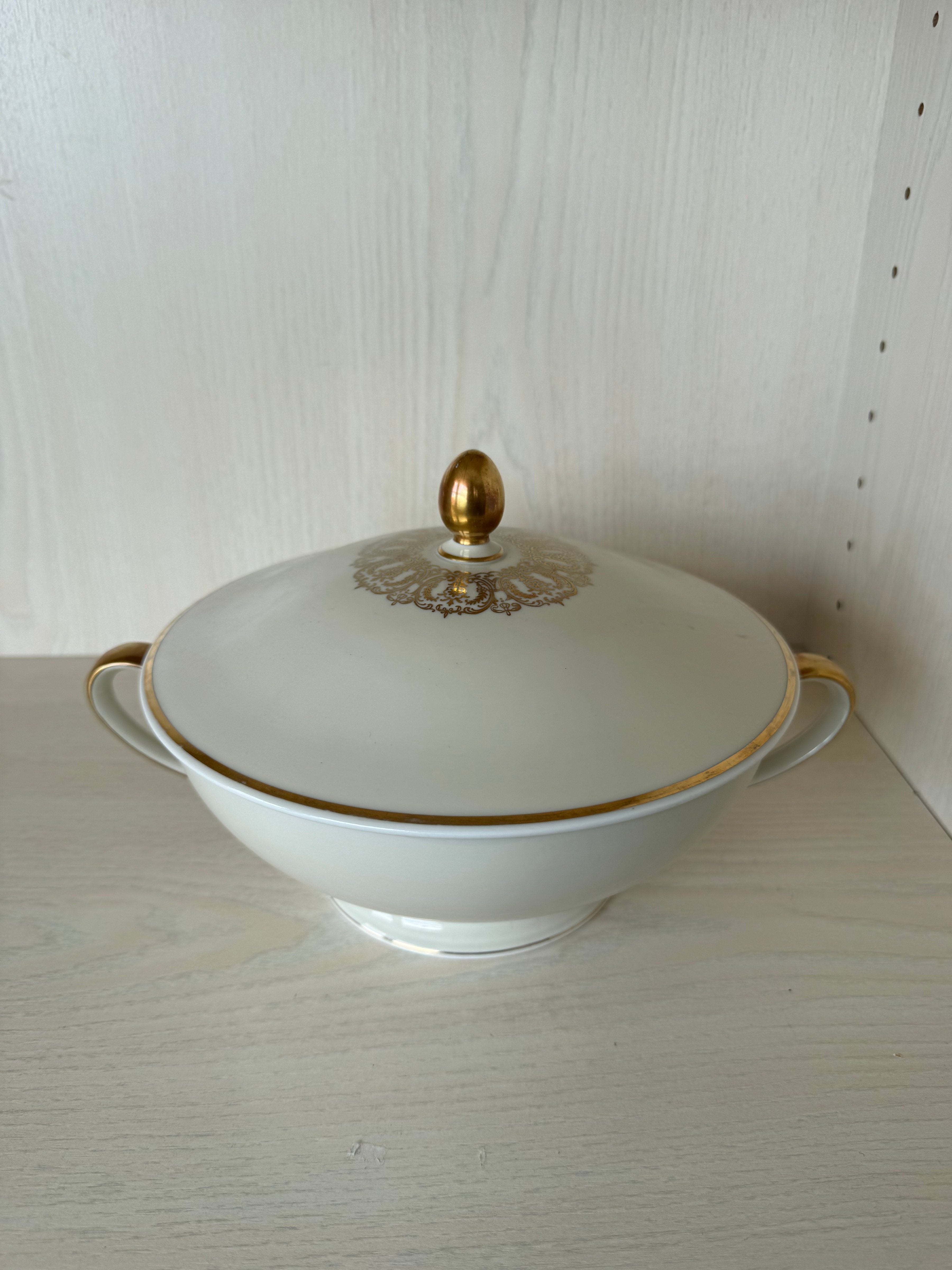 Winterling Bavaria Porcelain Tureen 1495 Gold Trim 20.5cm Good Condition