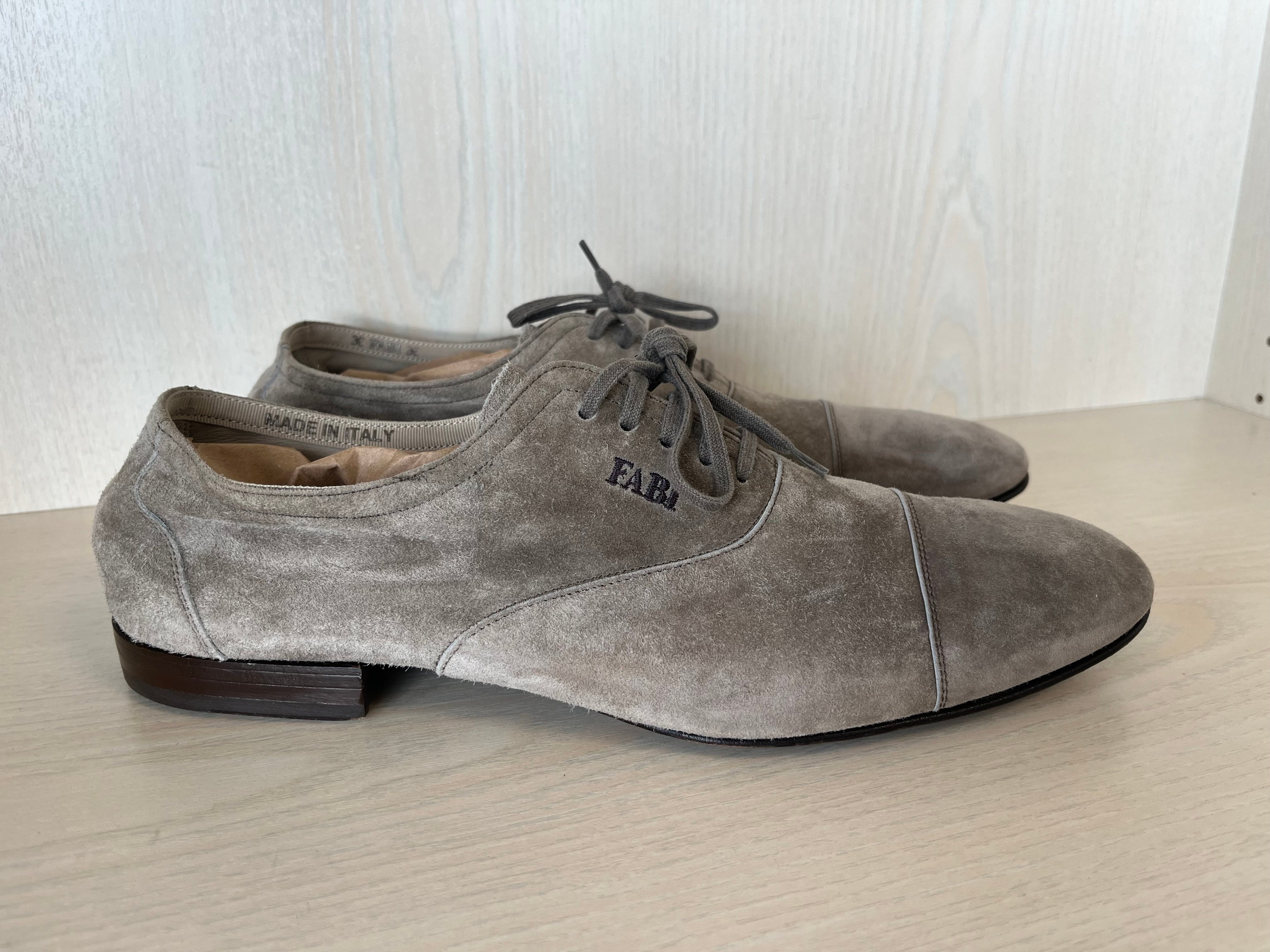 Fabi Herren Oxford Schuhe Wildleder Grau Größe 43 Sehr Gut