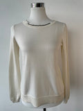 Schumacher White Wool Blend Lightweight Sweater, Small, Very Good Condition