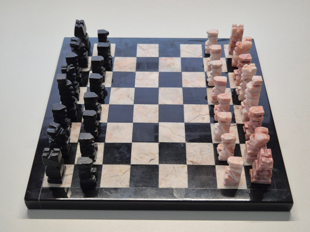 Vintage Mexikanisches Onyx-Marmor-Schachset, Zustand: Gut