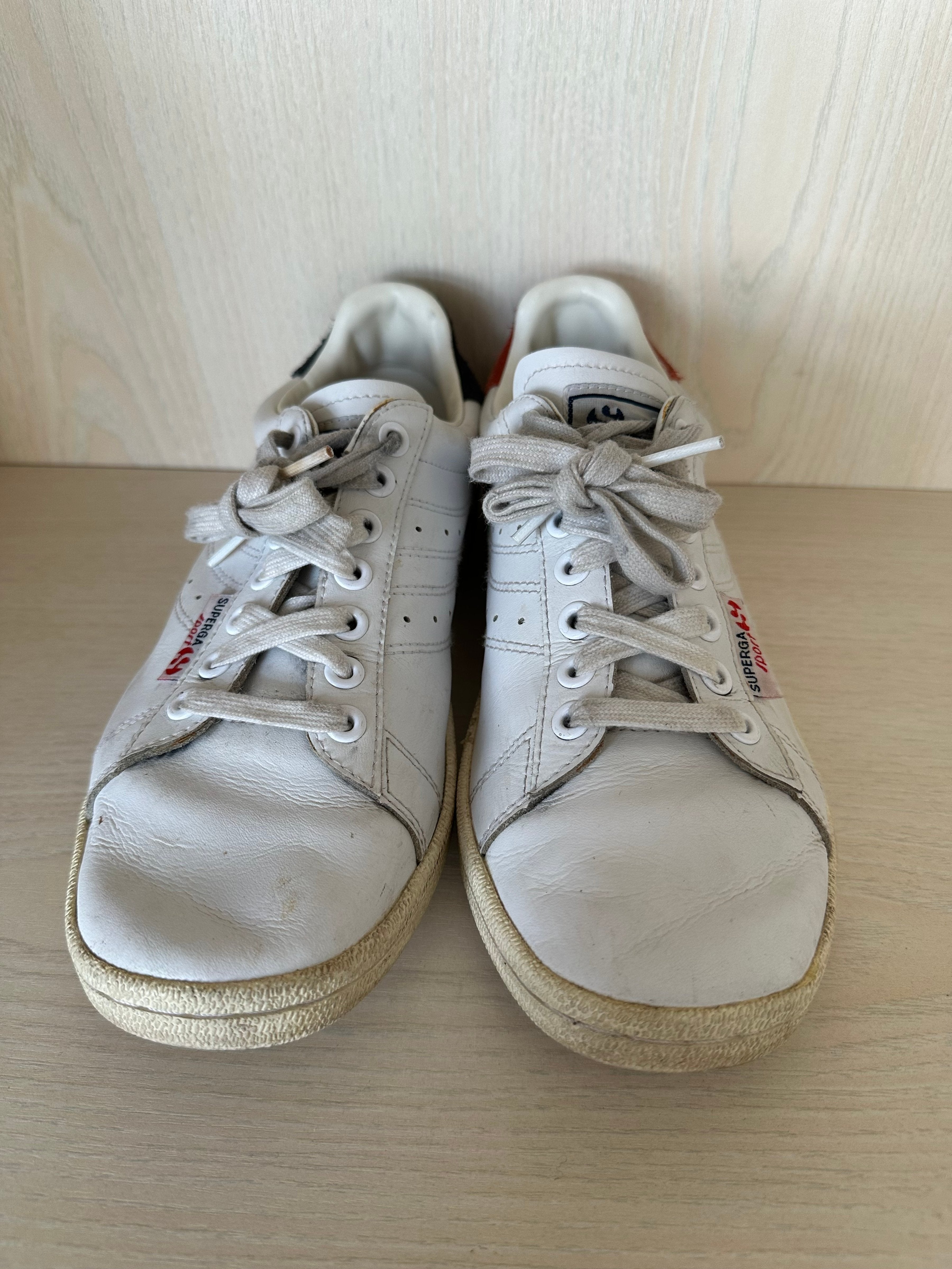Superga Sport „Lendl Competition“ Vintage-Sneaker – Leder, Weiß/Rot/Blau, EU 39