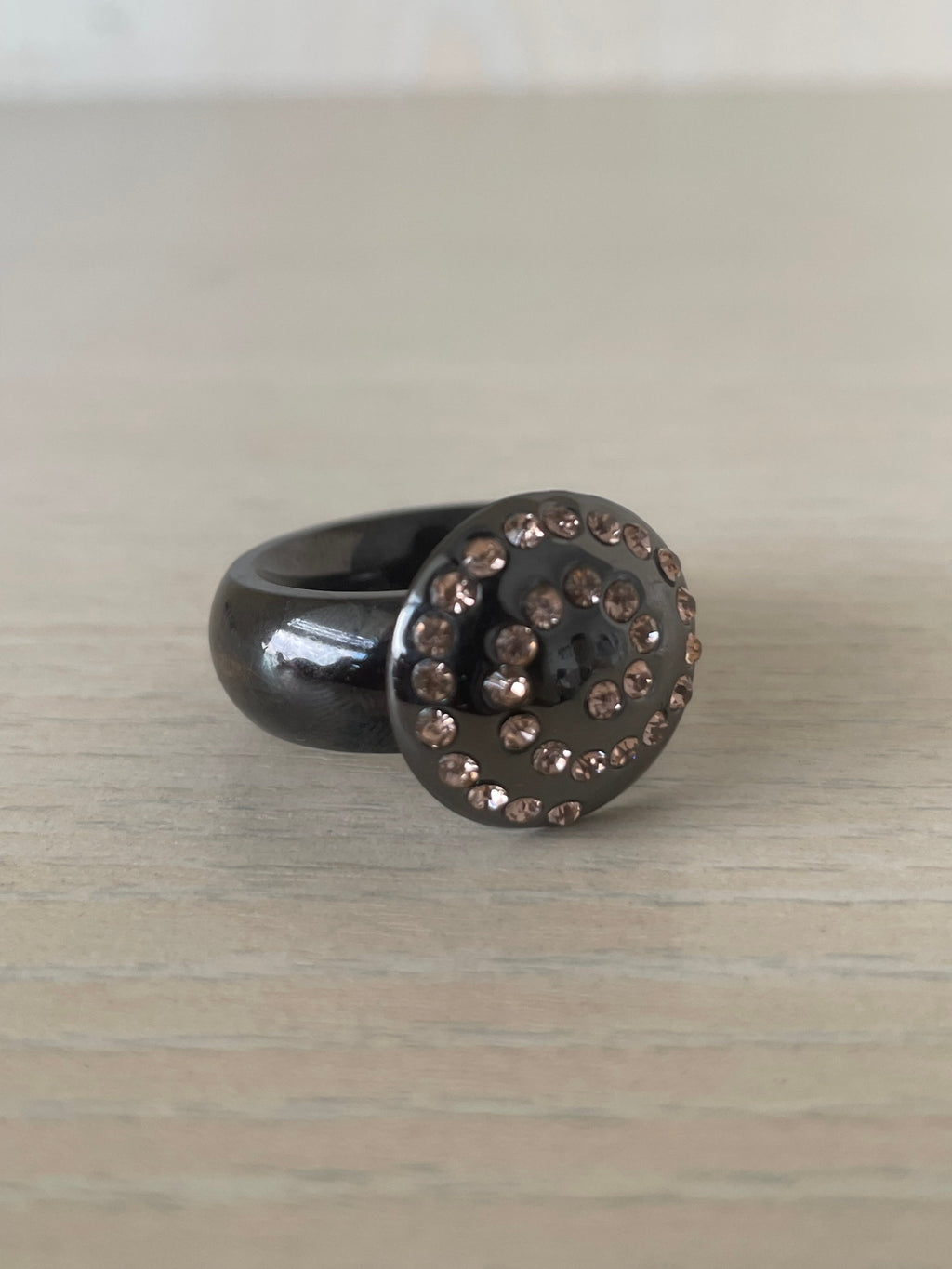 Pavo Real Wechselring, Schwarzstahl, 6 Tops, Gr. 65–66, sehr guter Zustand