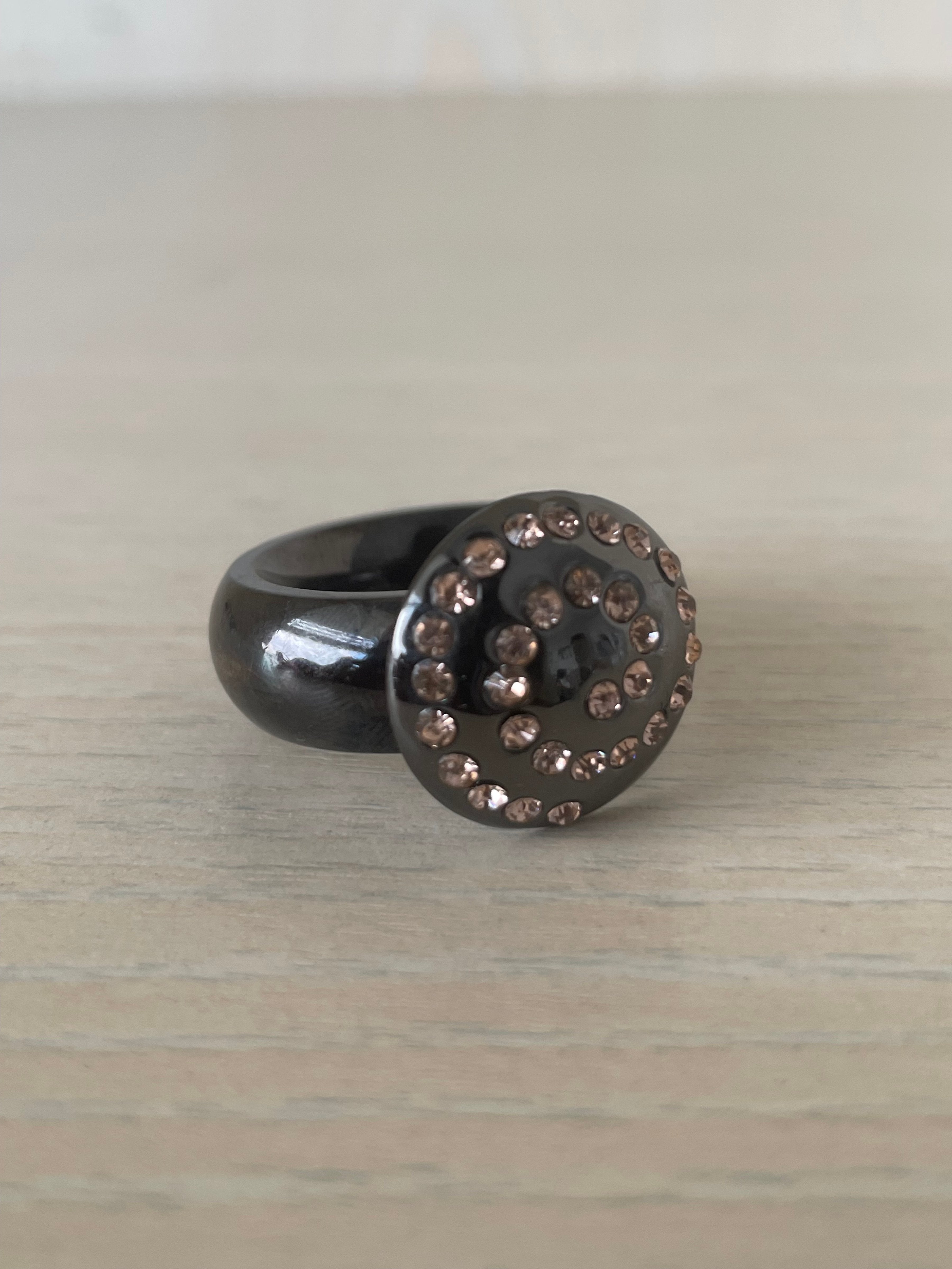 Pavo Real Wechselring, Schwarzstahl, 6 Tops, Gr. 65–66, sehr guter Zustand