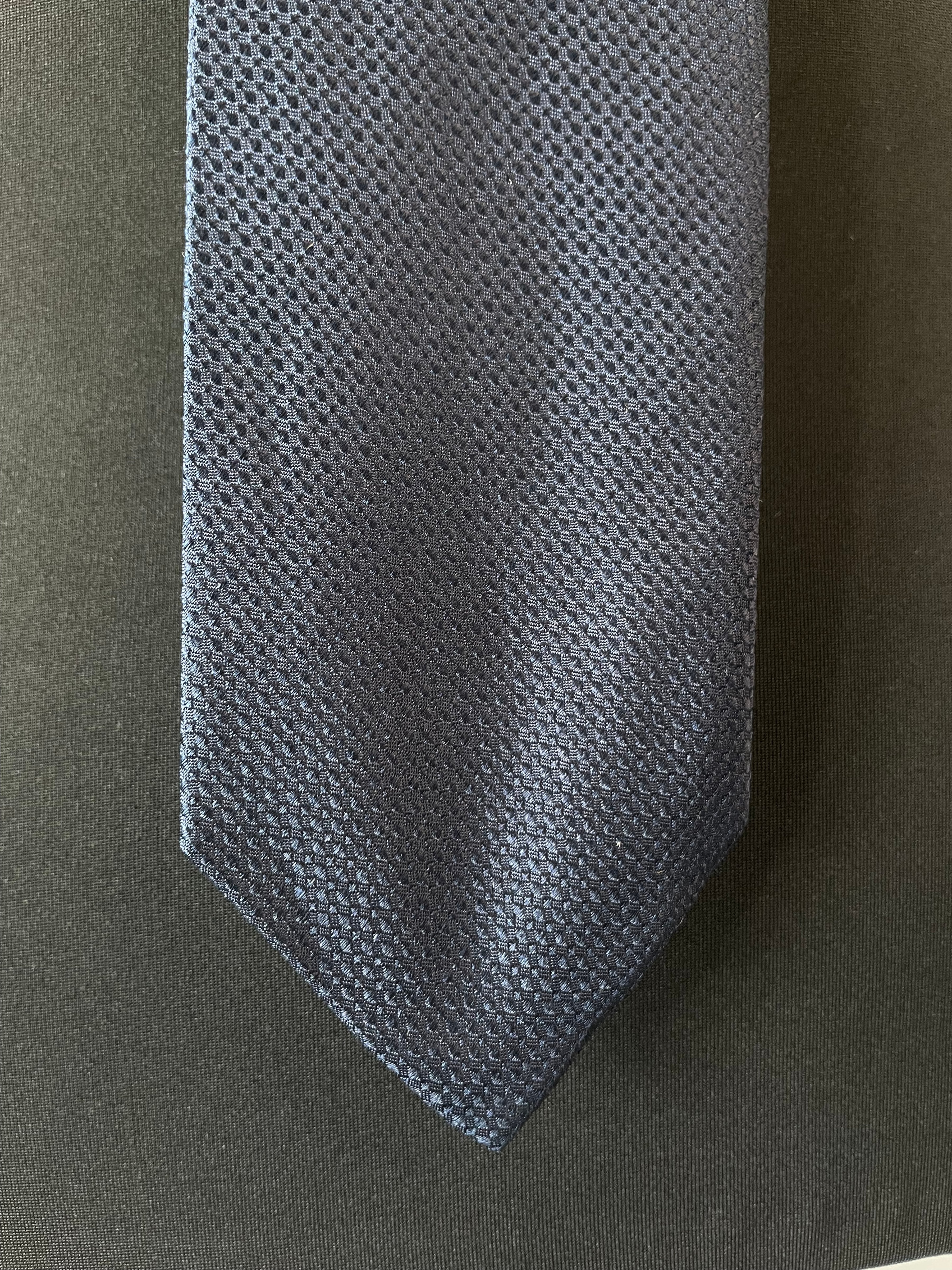 Dolzer Seidenkrawatte, Navy Blau, 158x8 cm, Sehr Guter Zustand
